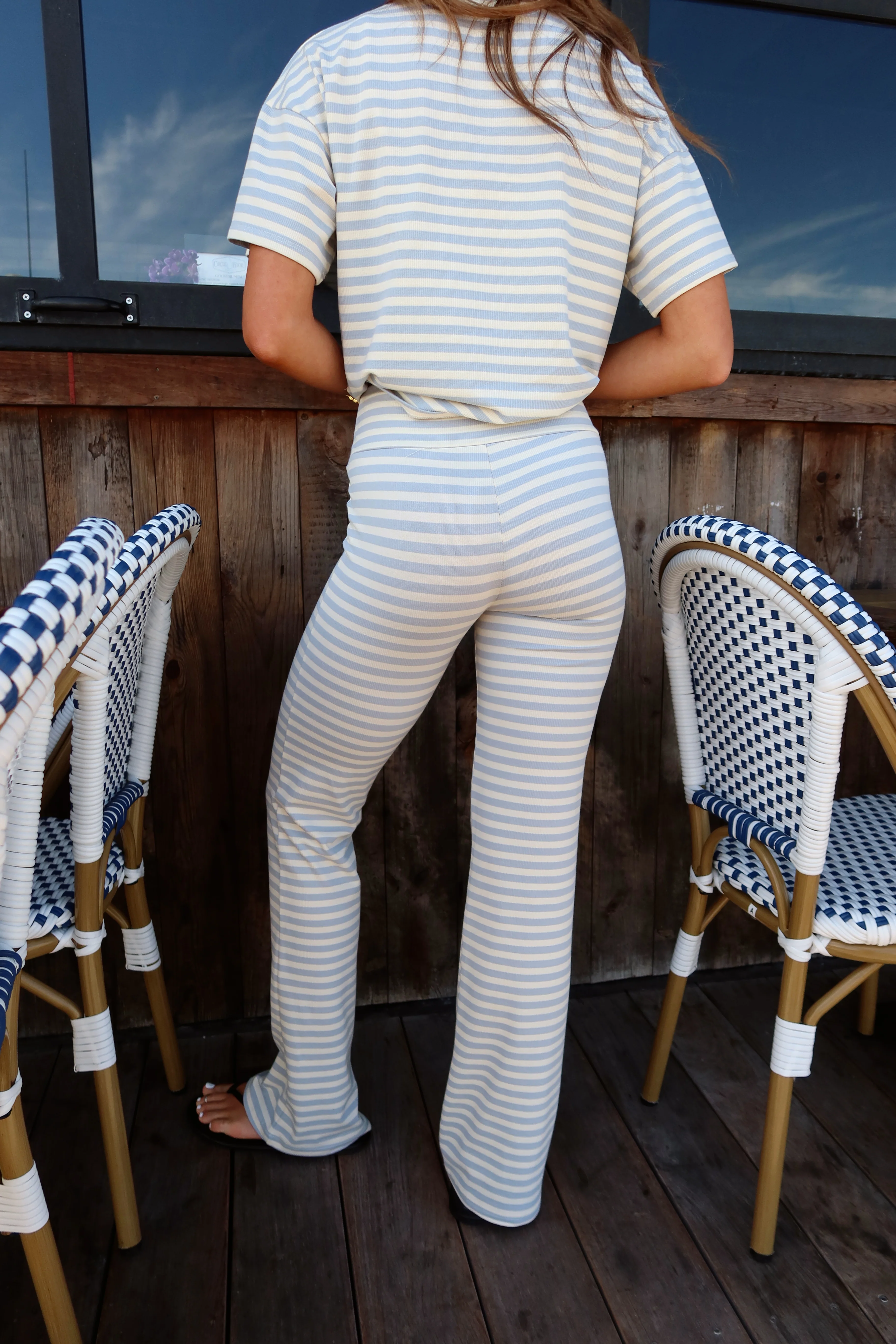 Indie Stripe Yoga Pants in Light Blue - Image 2