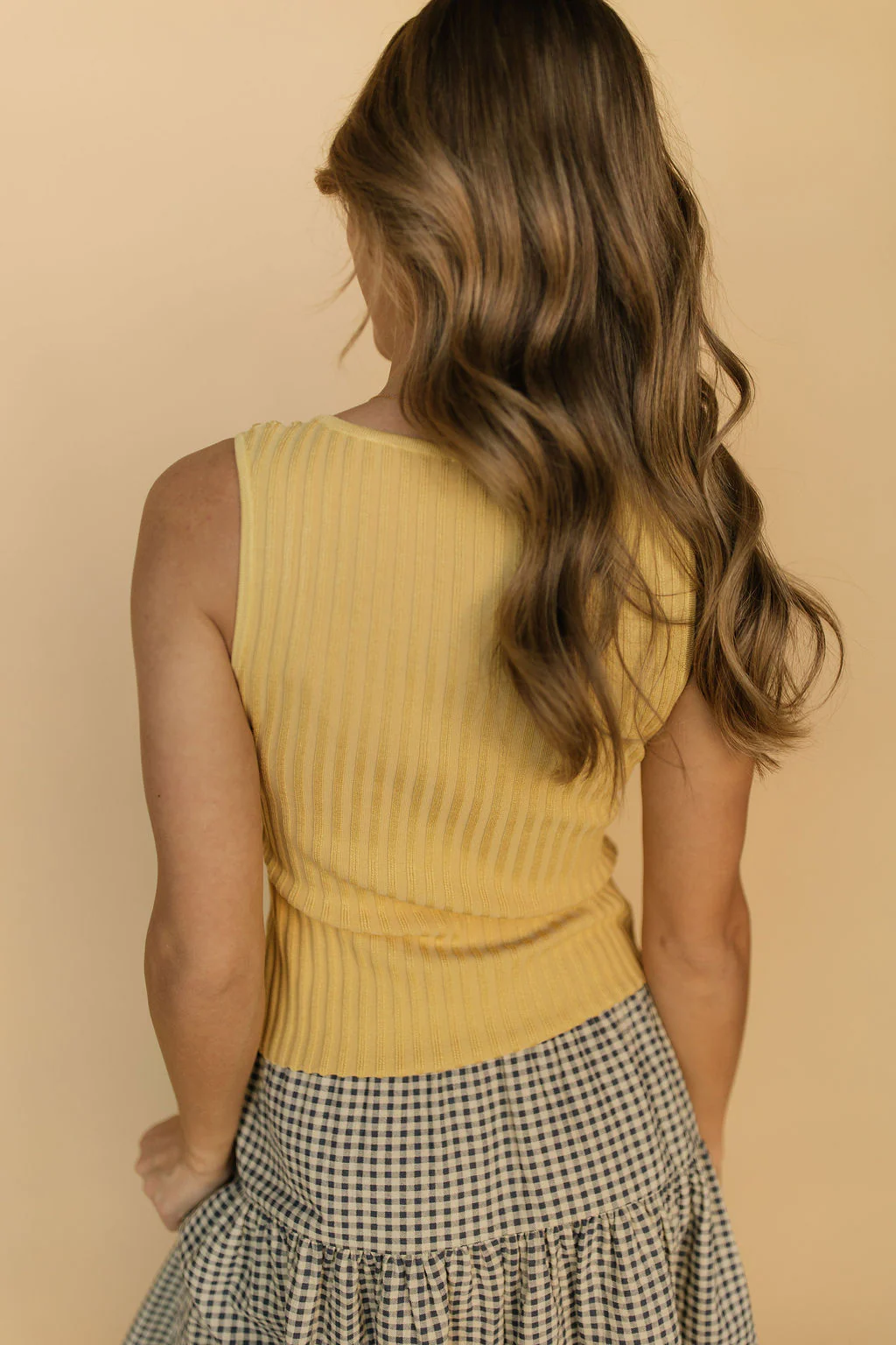 FINAL SALE - Indy Ribbed Tank in Butter Yellow - Image 3