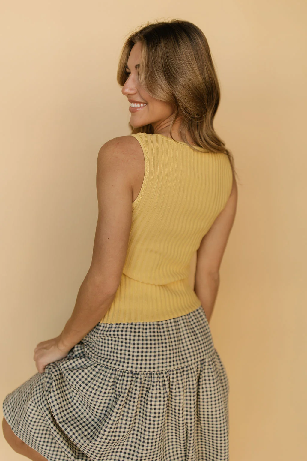 FINAL SALE - Indy Ribbed Tank in Butter Yellow - Image 4