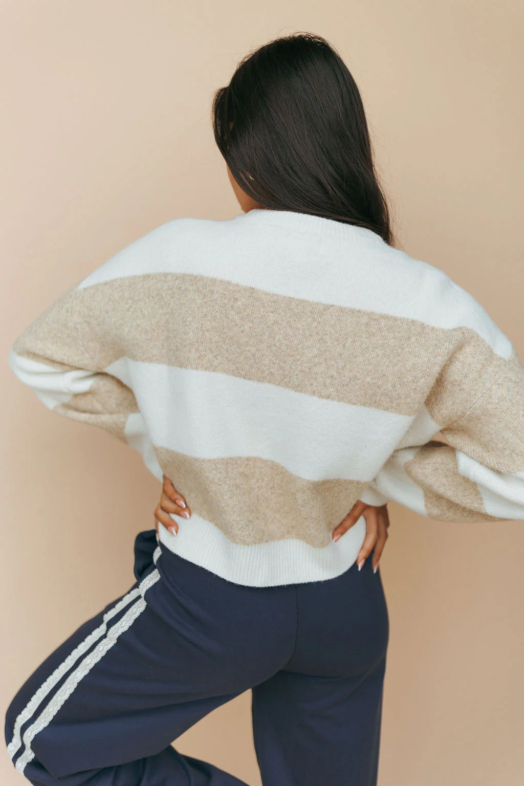 Jace Stripe Cardigan in Cream - Image 5