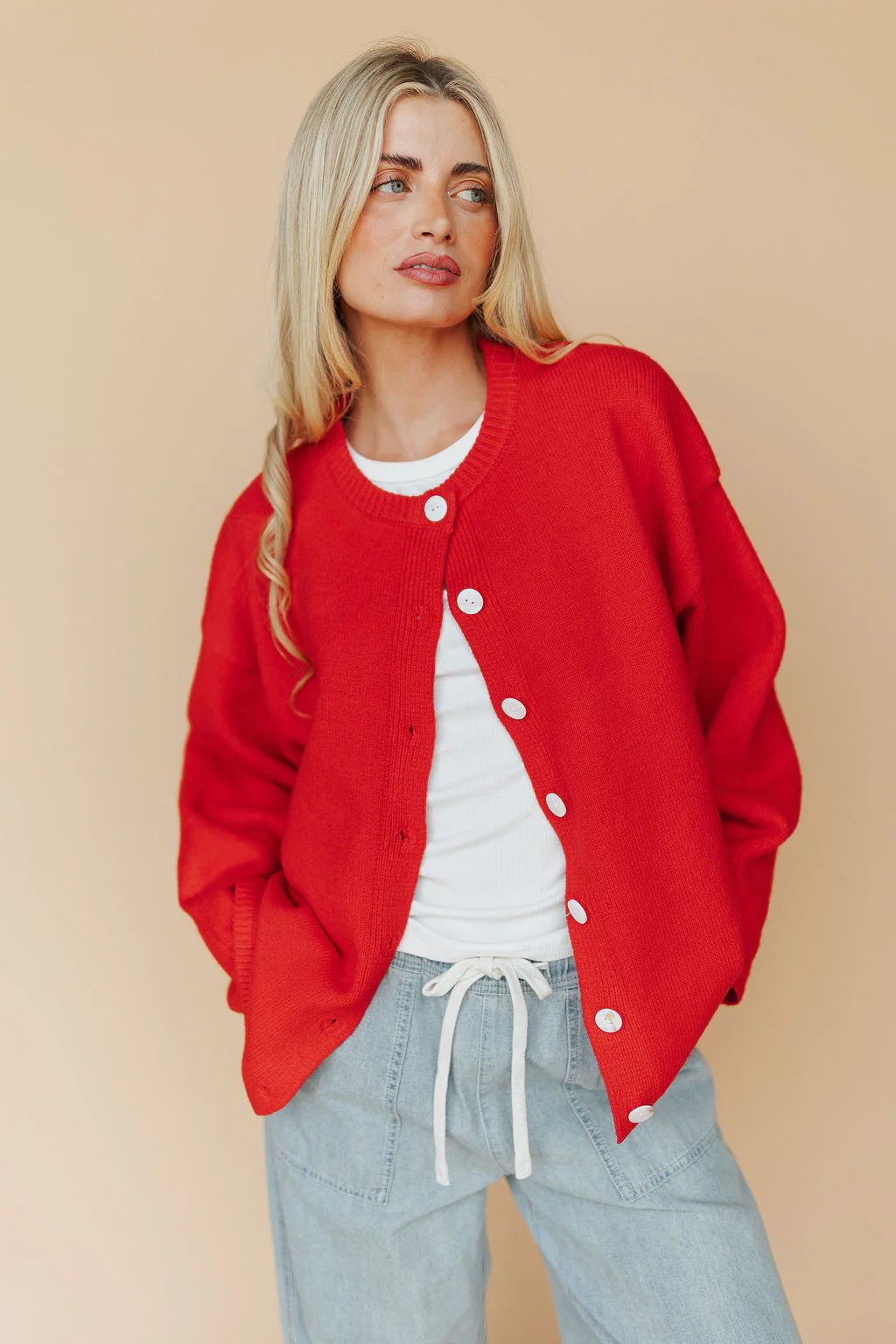 Julia Cardigan in Red - Image 4