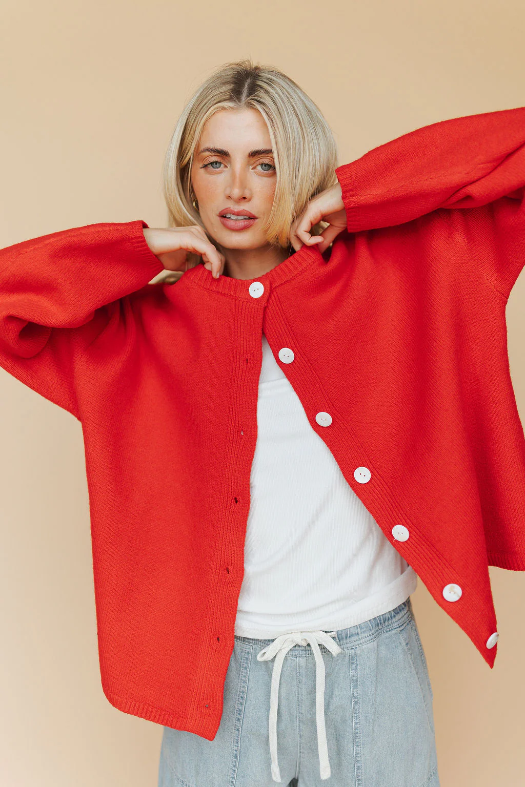 Julia Cardigan in Red - Image 5