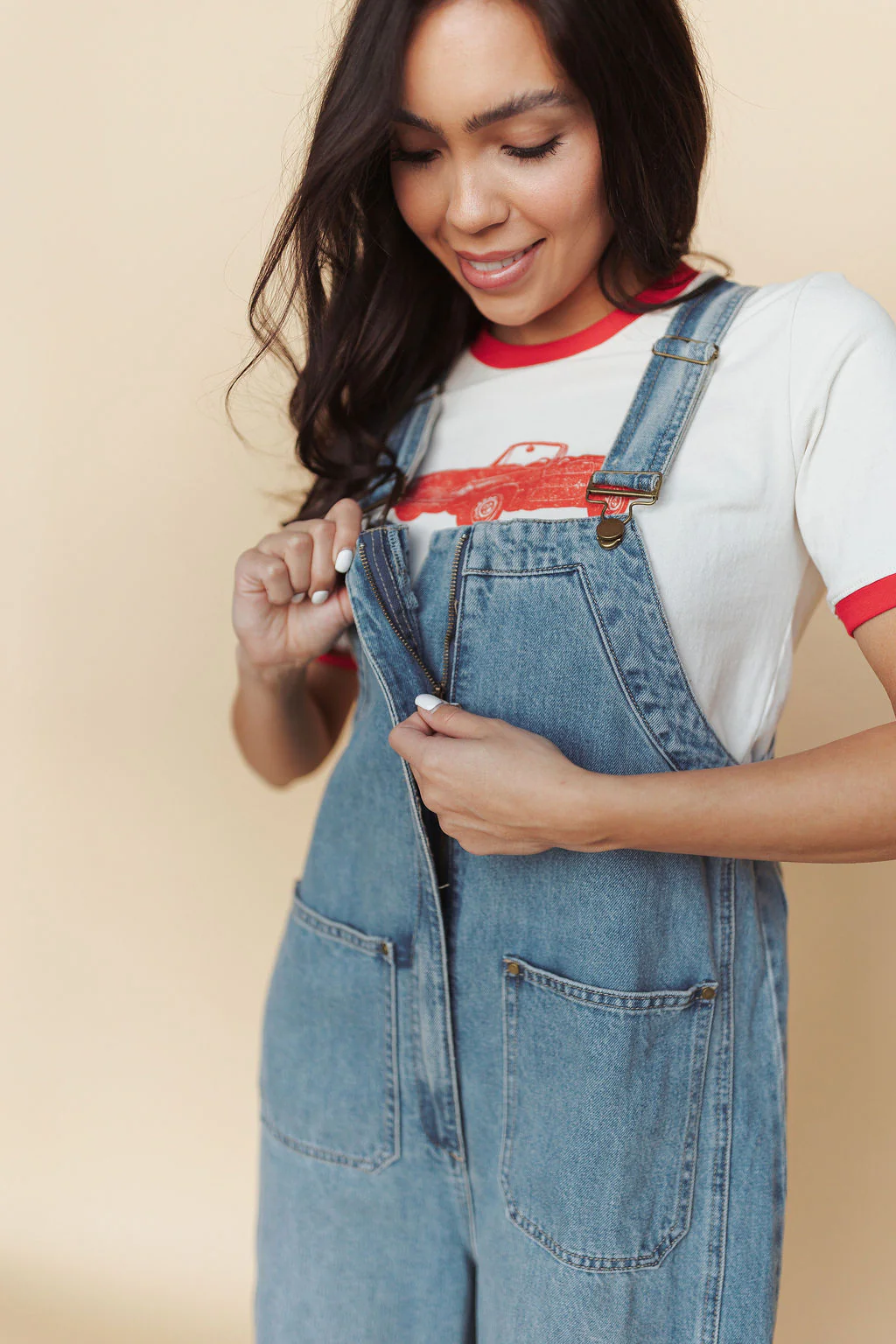Junie Zip Front Denim Overalls - Image 7