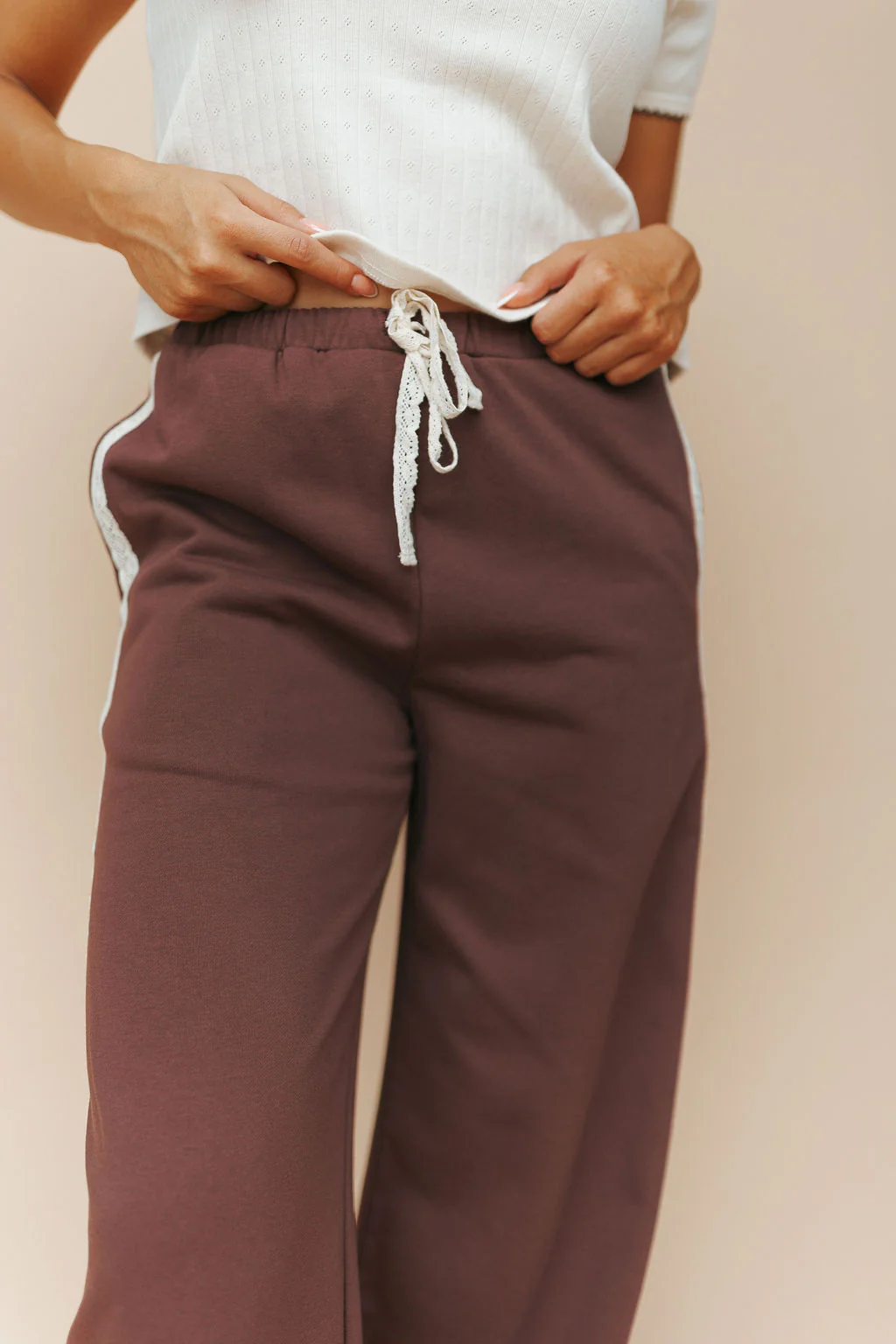 Lacy Days Sweatpants in Brown - Image 3