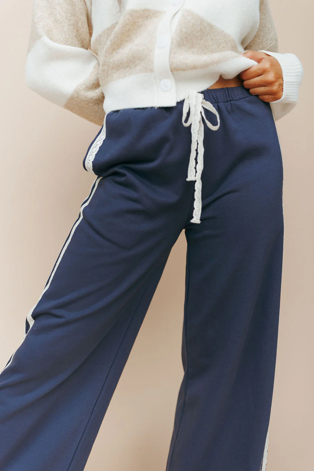 Lacy Days Sweatpants in Navy - Image 3