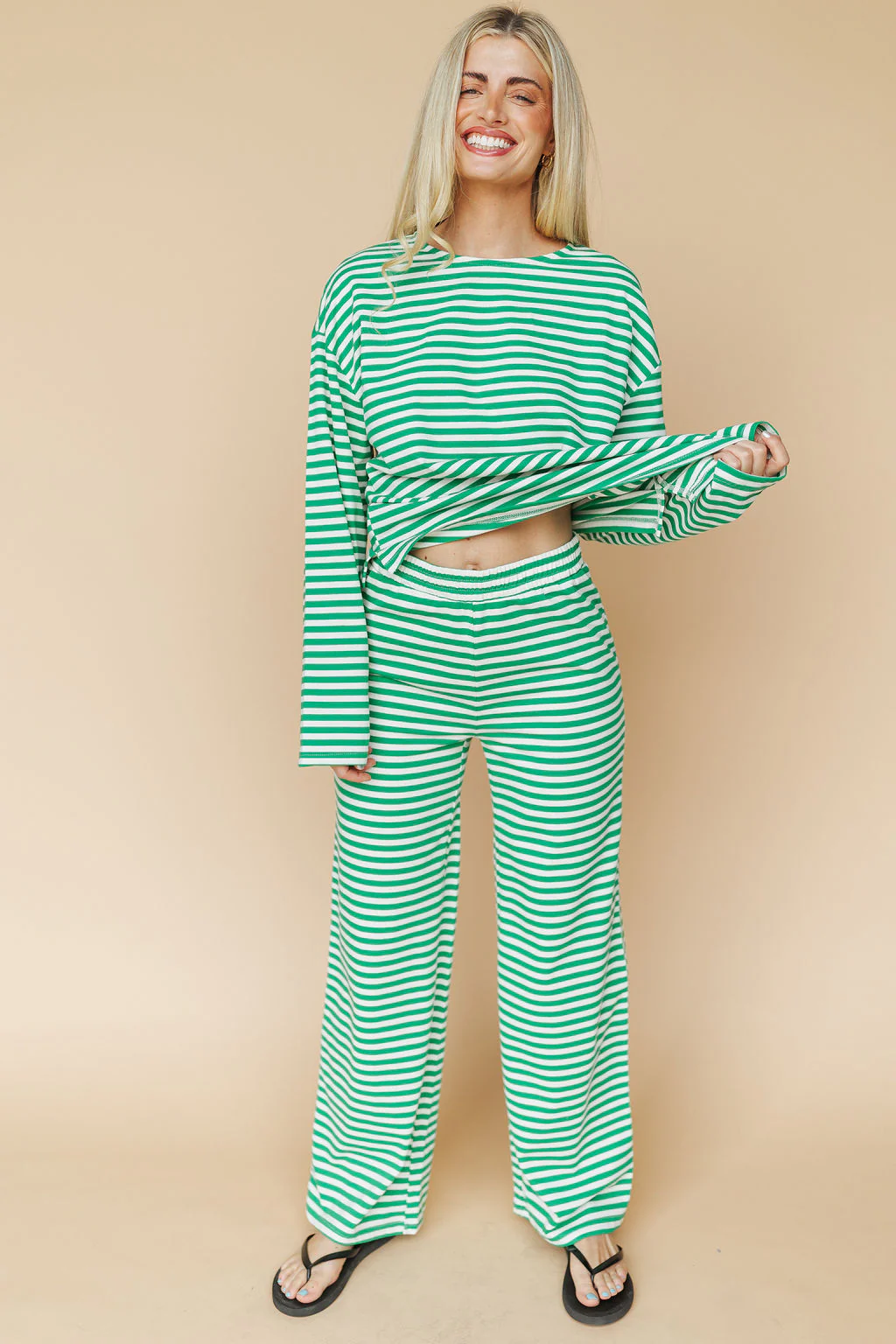 Lauren Stripe Long Sleeve in Green - Image 5
