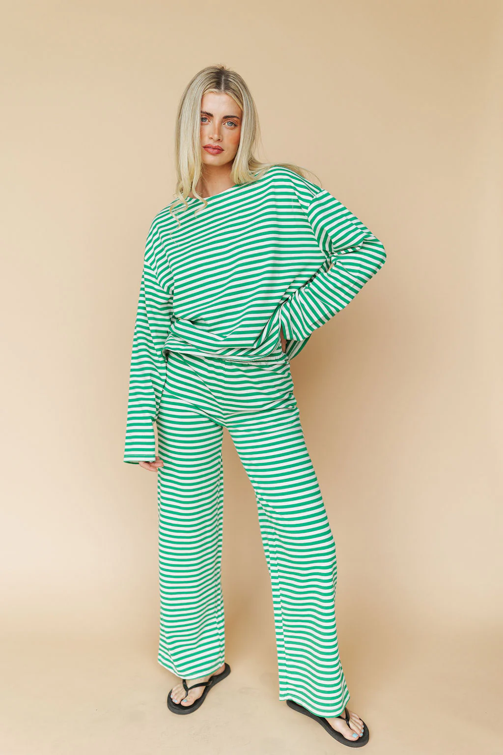 Lauren Stripe Long Sleeve in Green - Image 6