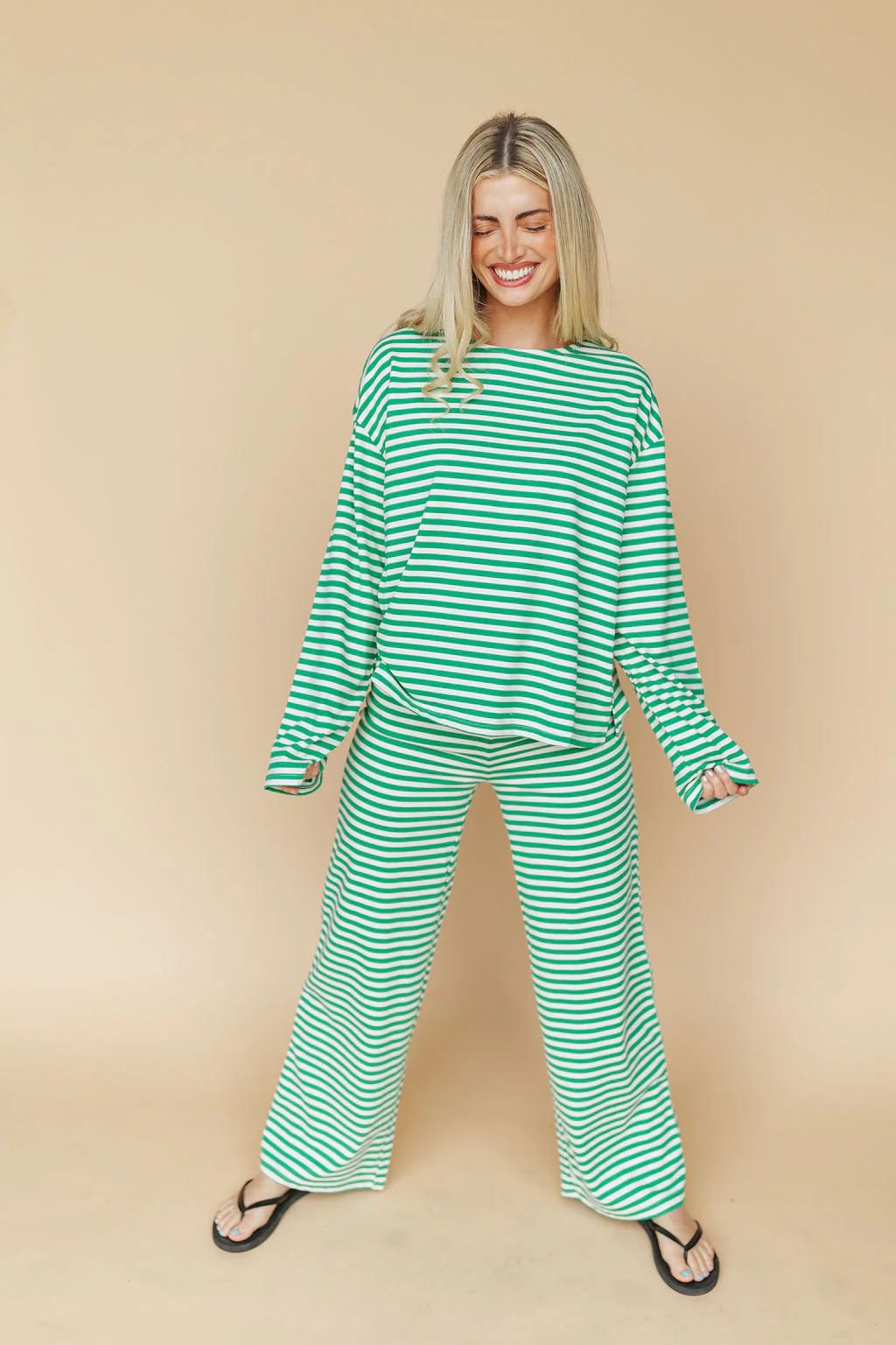 Lauren Stripe Long Sleeve in Green - Image 8