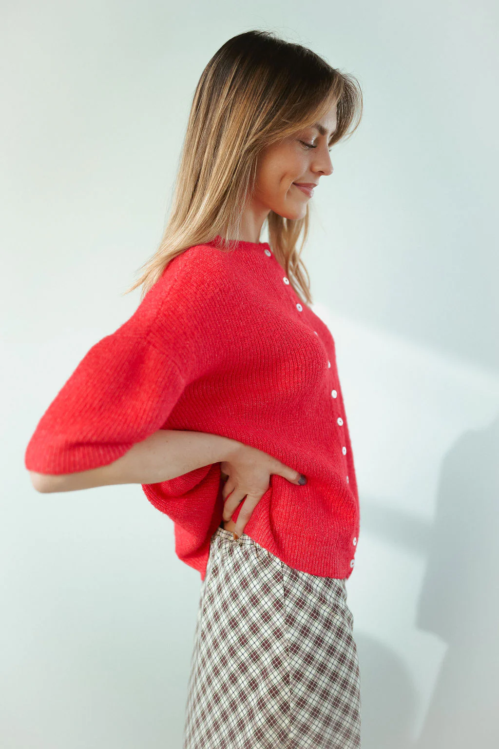 Leslie Cardigan in Red - Image 4