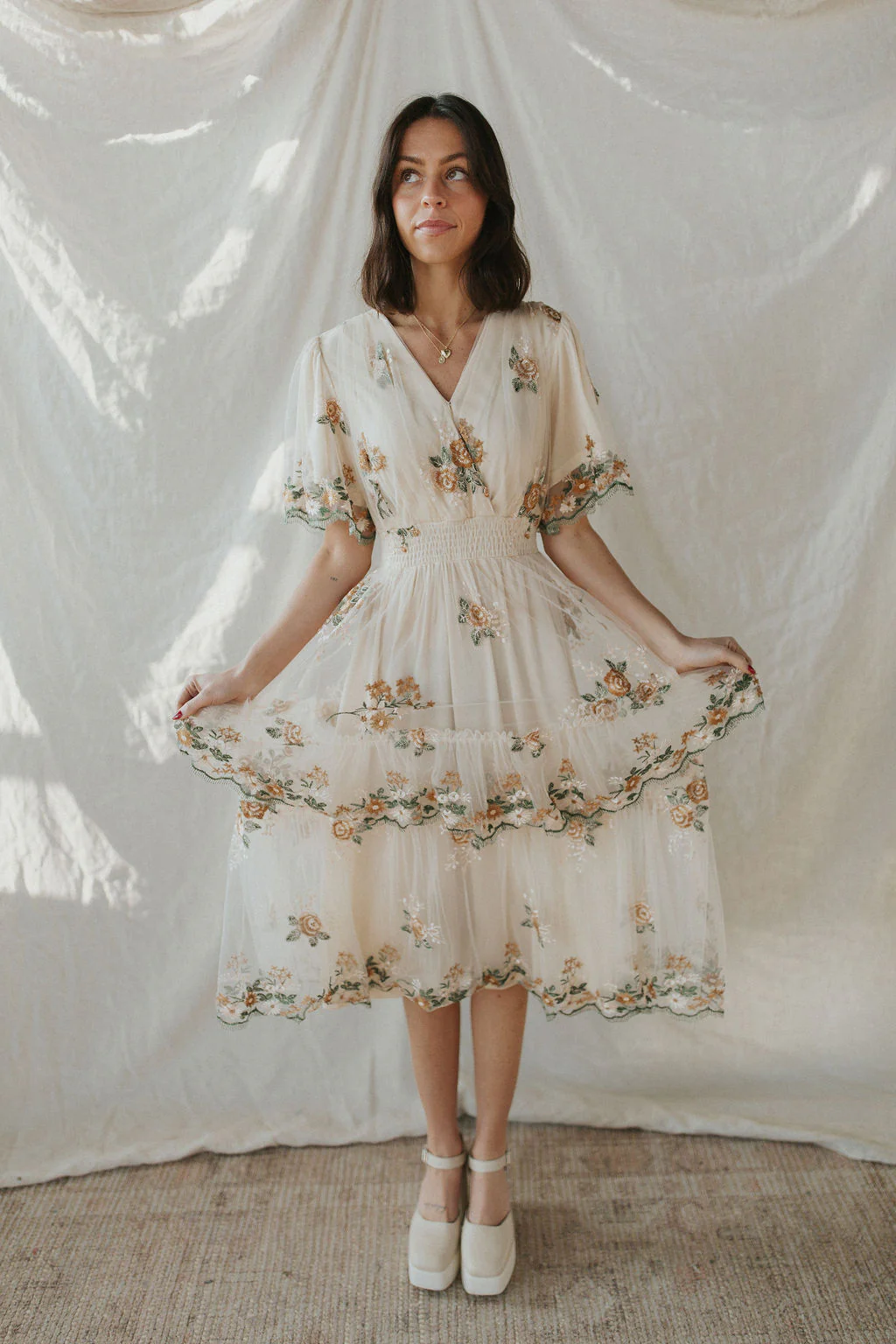 Lovers Lace Embroidered Dress - Image 4