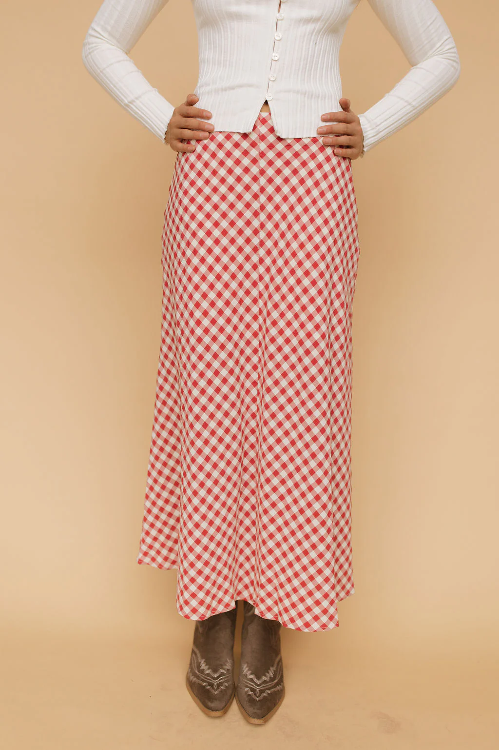 Lyla Gingham Maxi Skirt - Image 3
