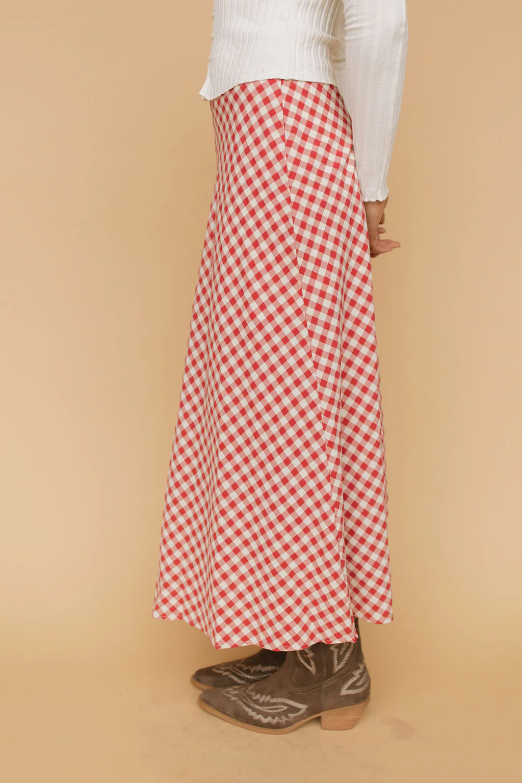 Lyla Gingham Maxi Skirt - Image 4