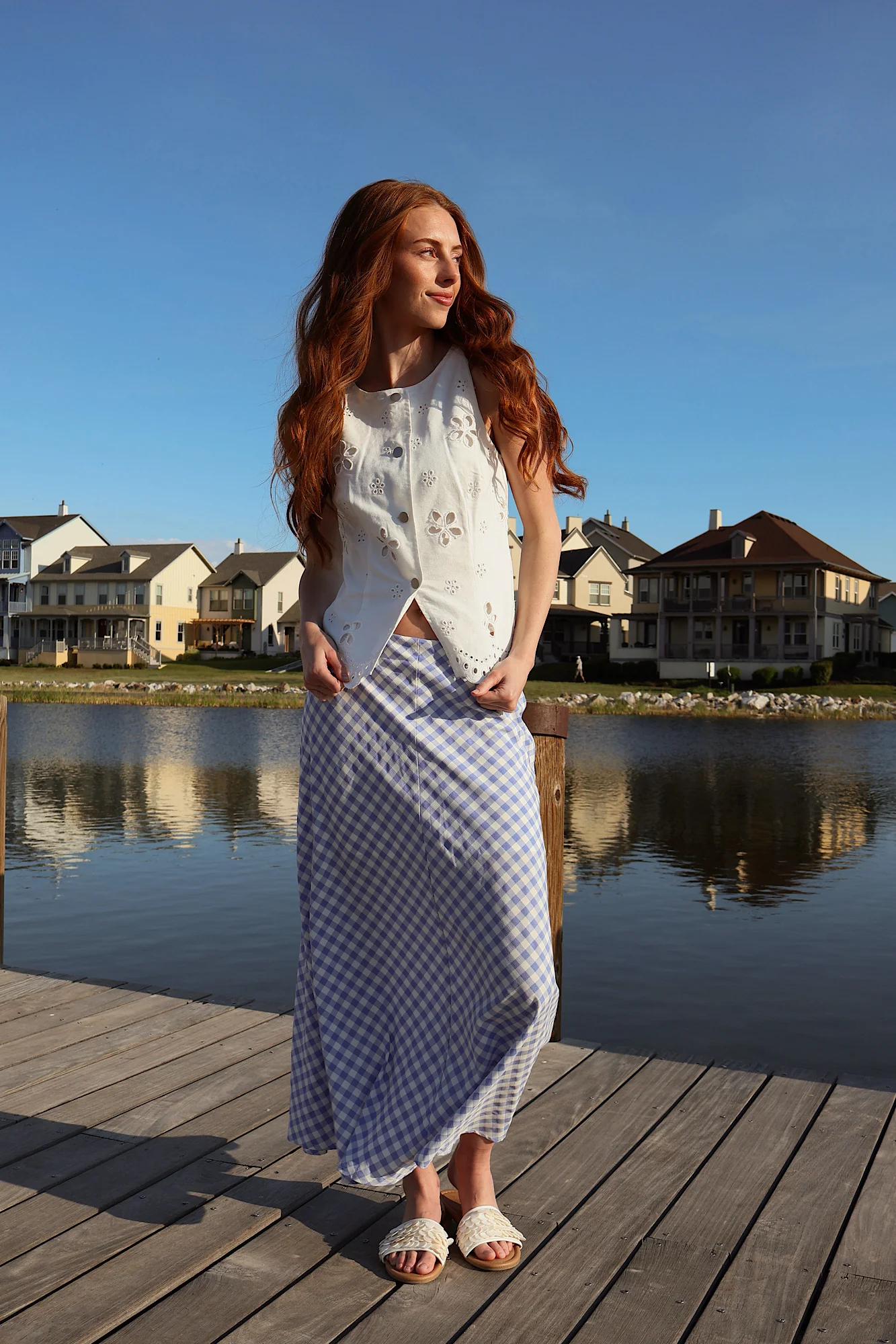 Lyla Gingham Maxi Skirt - Image 7
