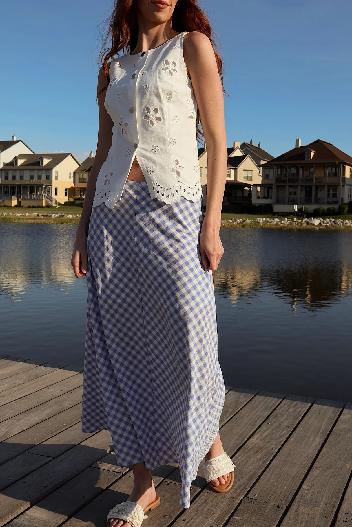Lyla Gingham Maxi Skirt - Image 8