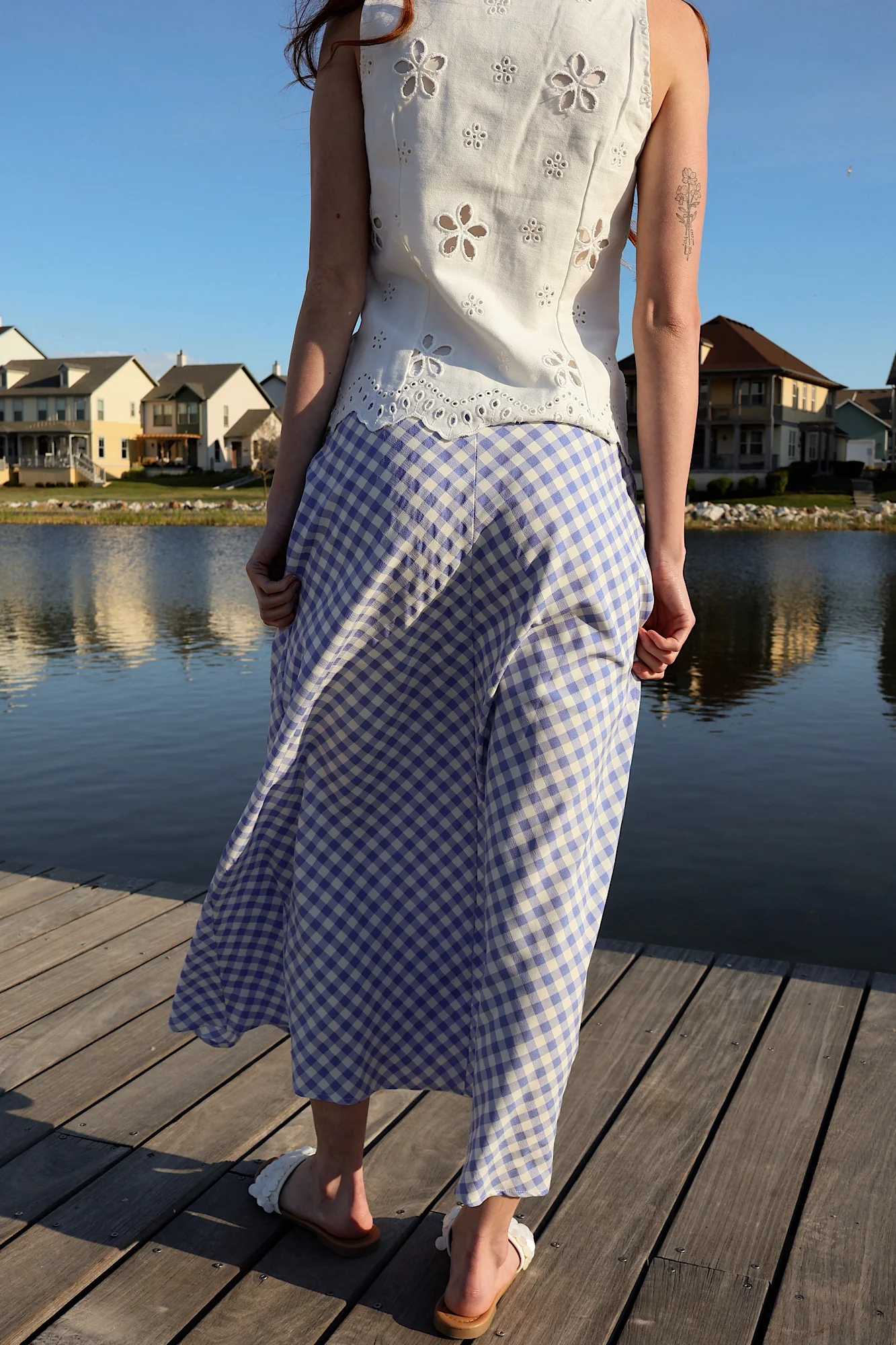 Lyla Gingham Maxi Skirt - Image 9