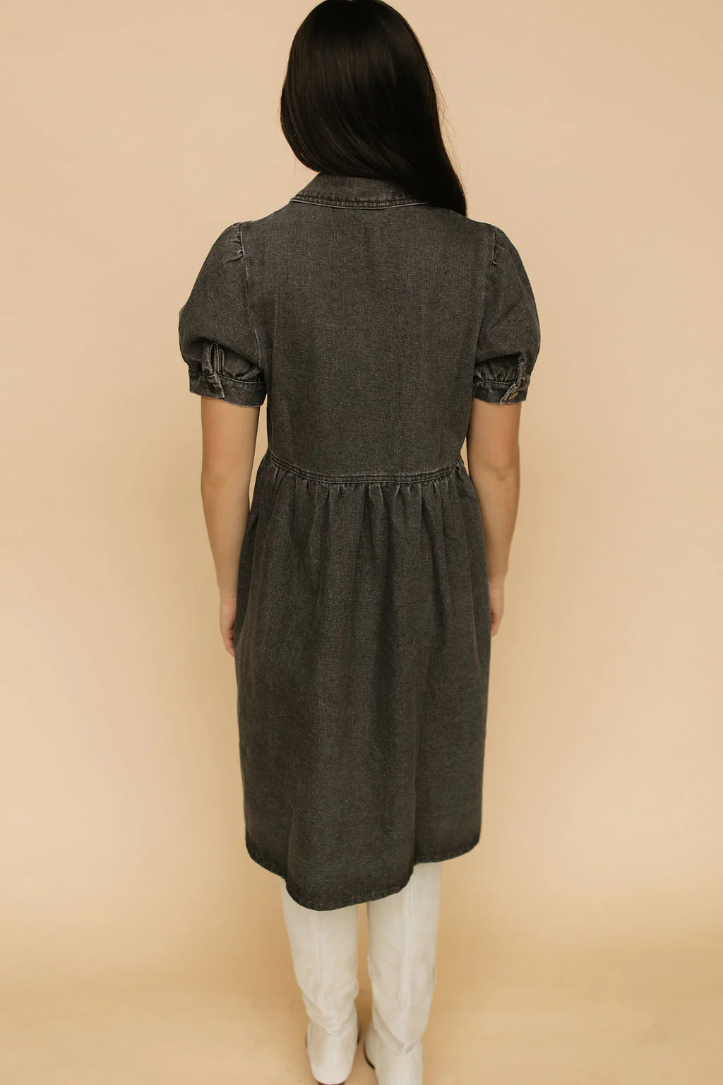 Mabel Zip Front Denim Babydoll - Image 6
