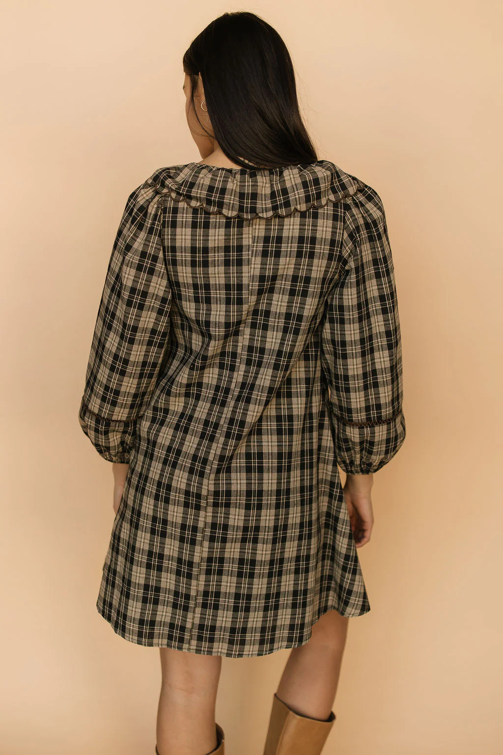 Madison Plaid Shift Dress in Black - Image 5