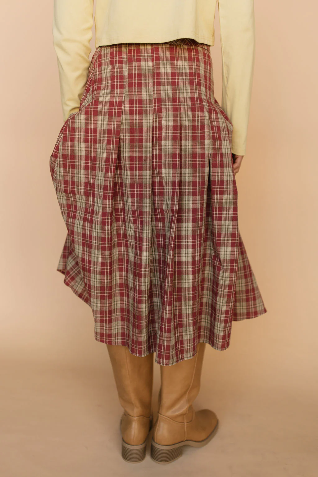 Madison Plaid Skirt in Red - Image 5