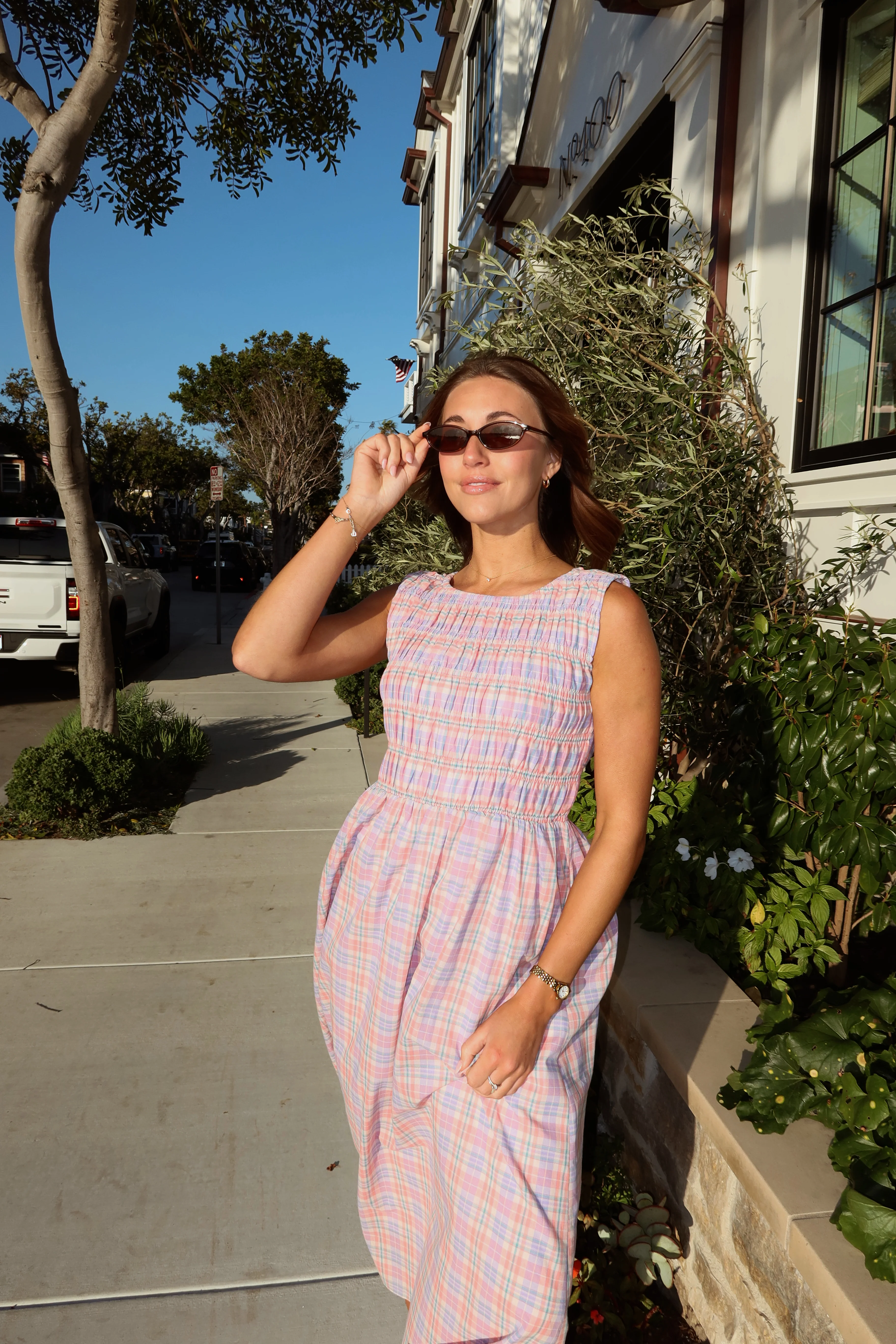 Magnolia Plaid Smocked Midi - Image 5