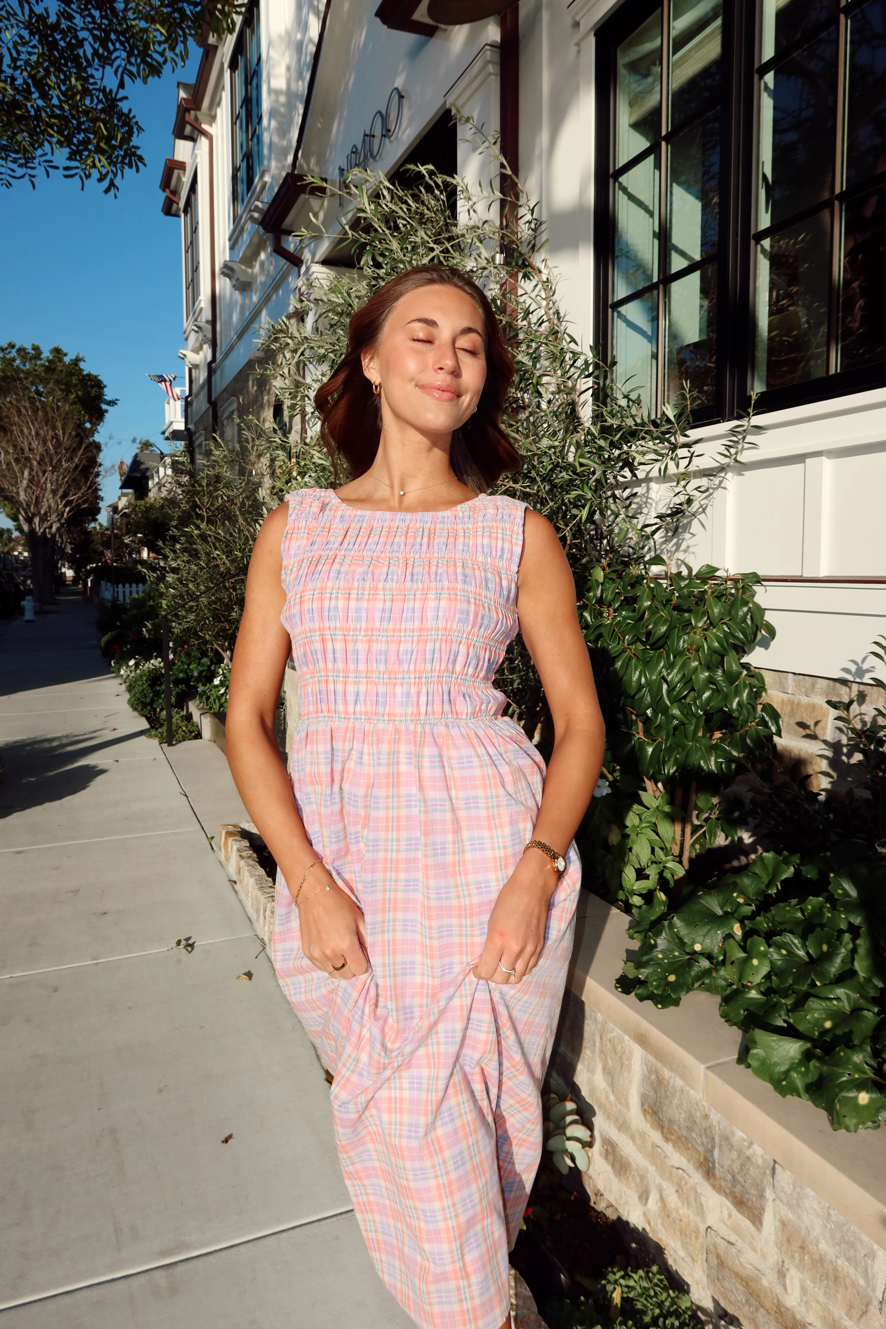 Magnolia Plaid Smocked Midi - Image 6