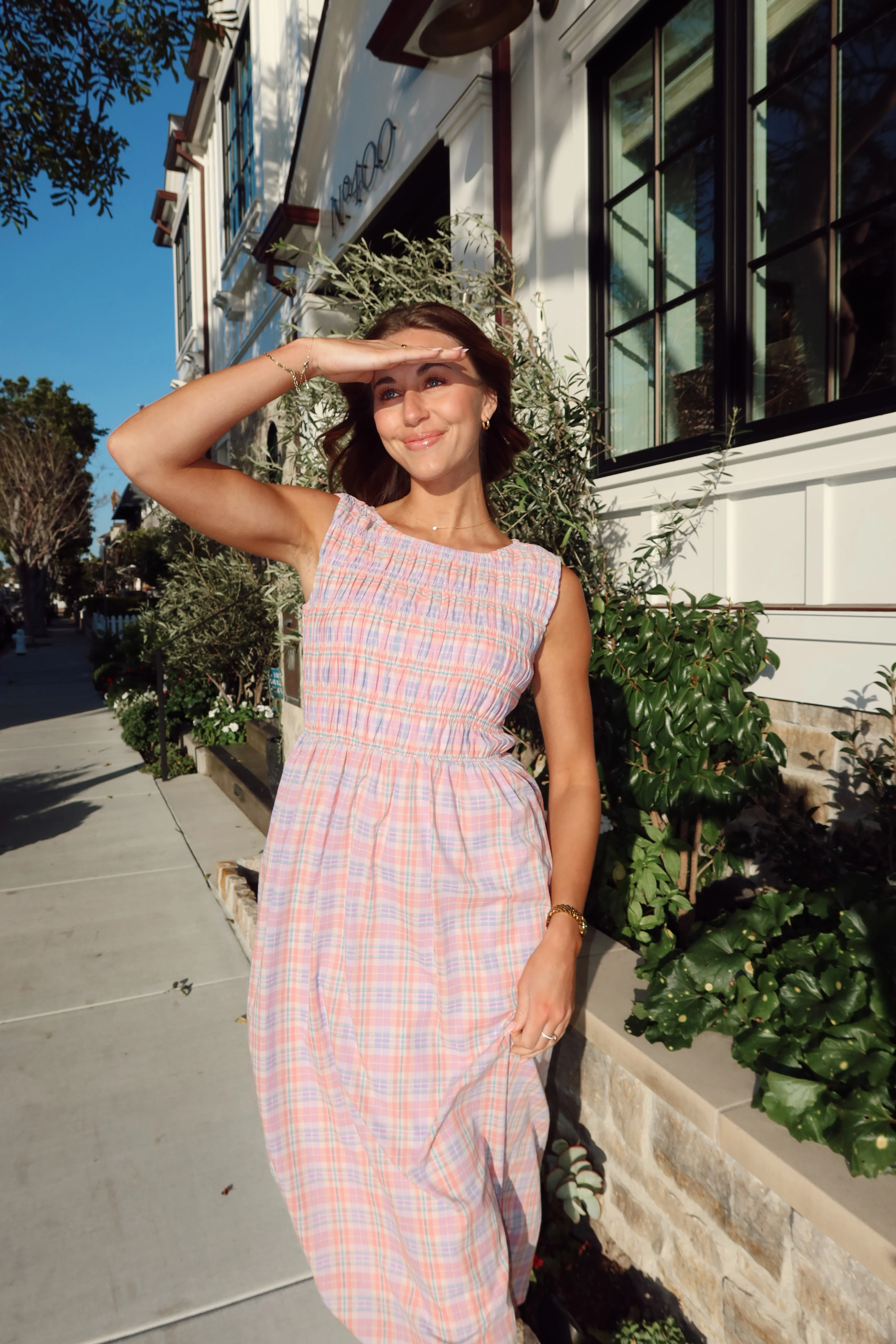 Magnolia Plaid Smocked Midi - Image 9