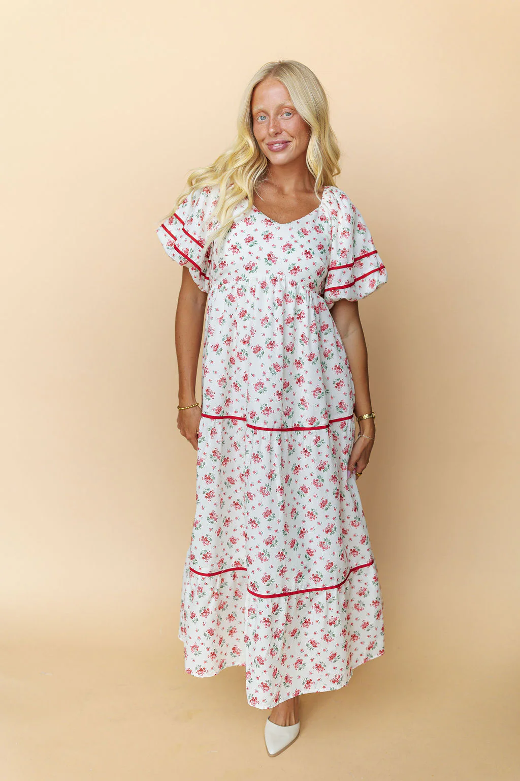 Margaret Floral Dress in Red - Image 4