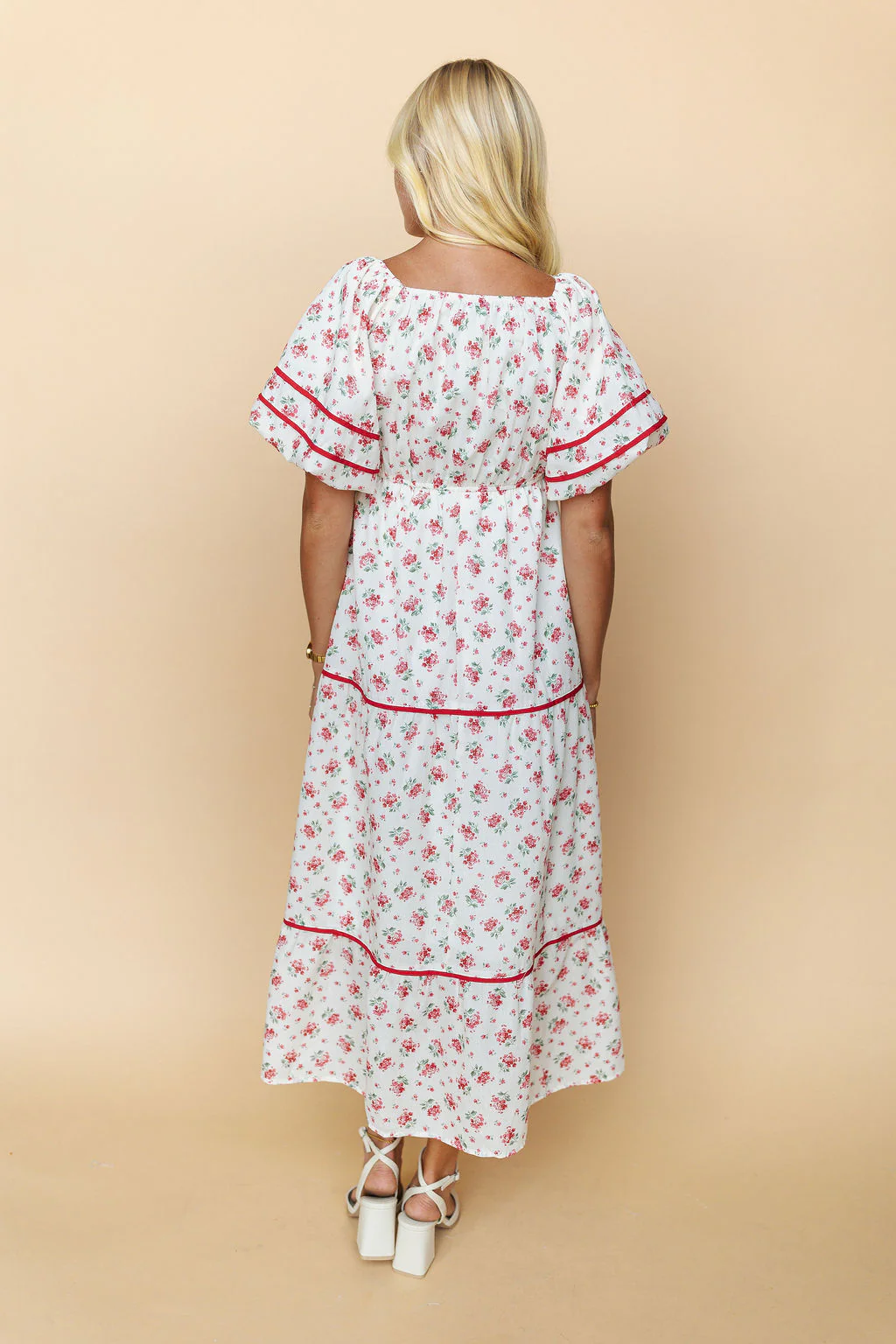 Margaret Floral Dress in Red - Image 7