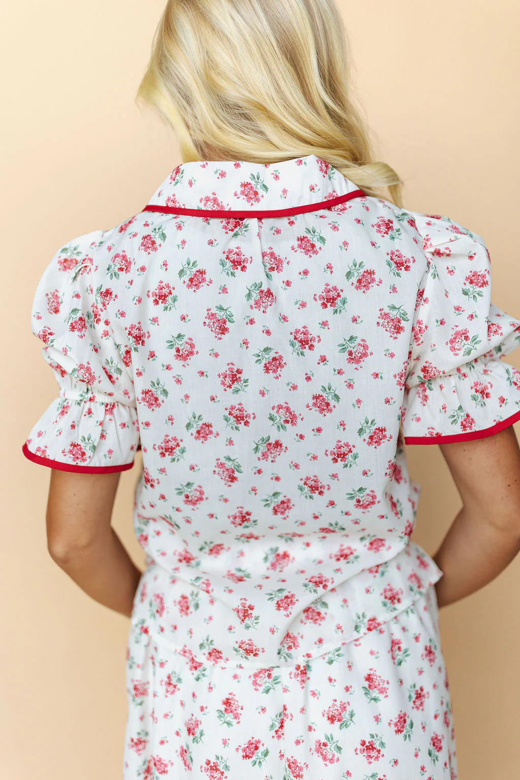 Margaret Floral Top in Red - Image 4