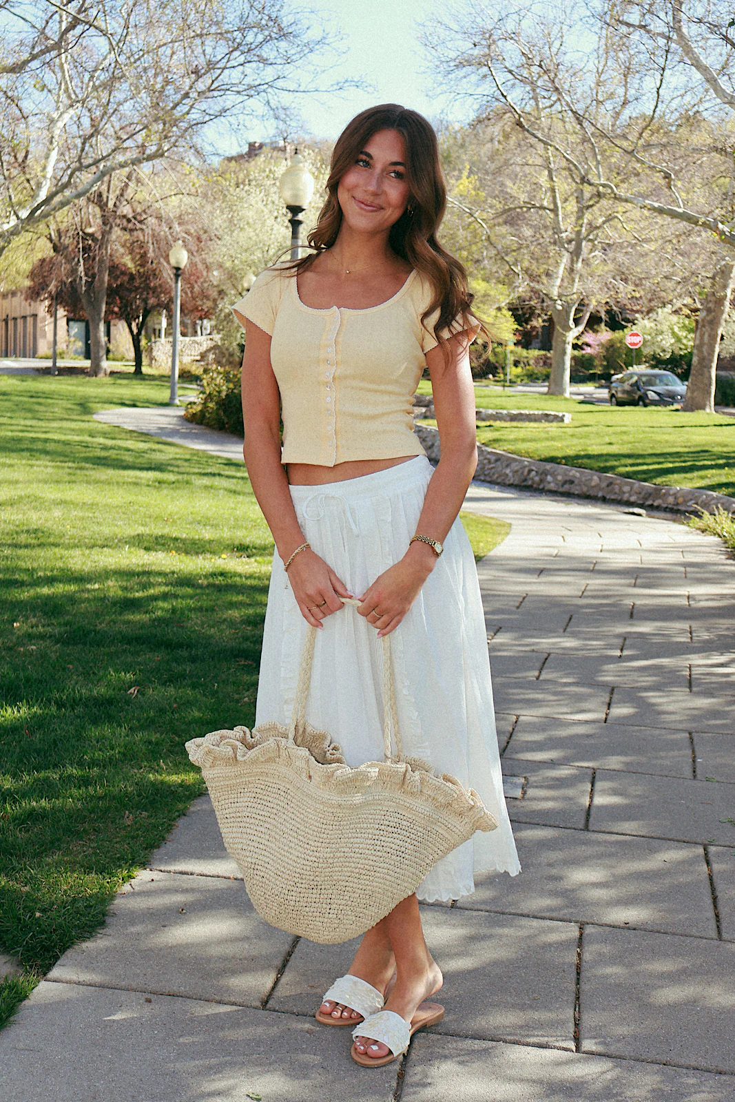 Millie Pointelle Top in Butter Yellow - Image 5