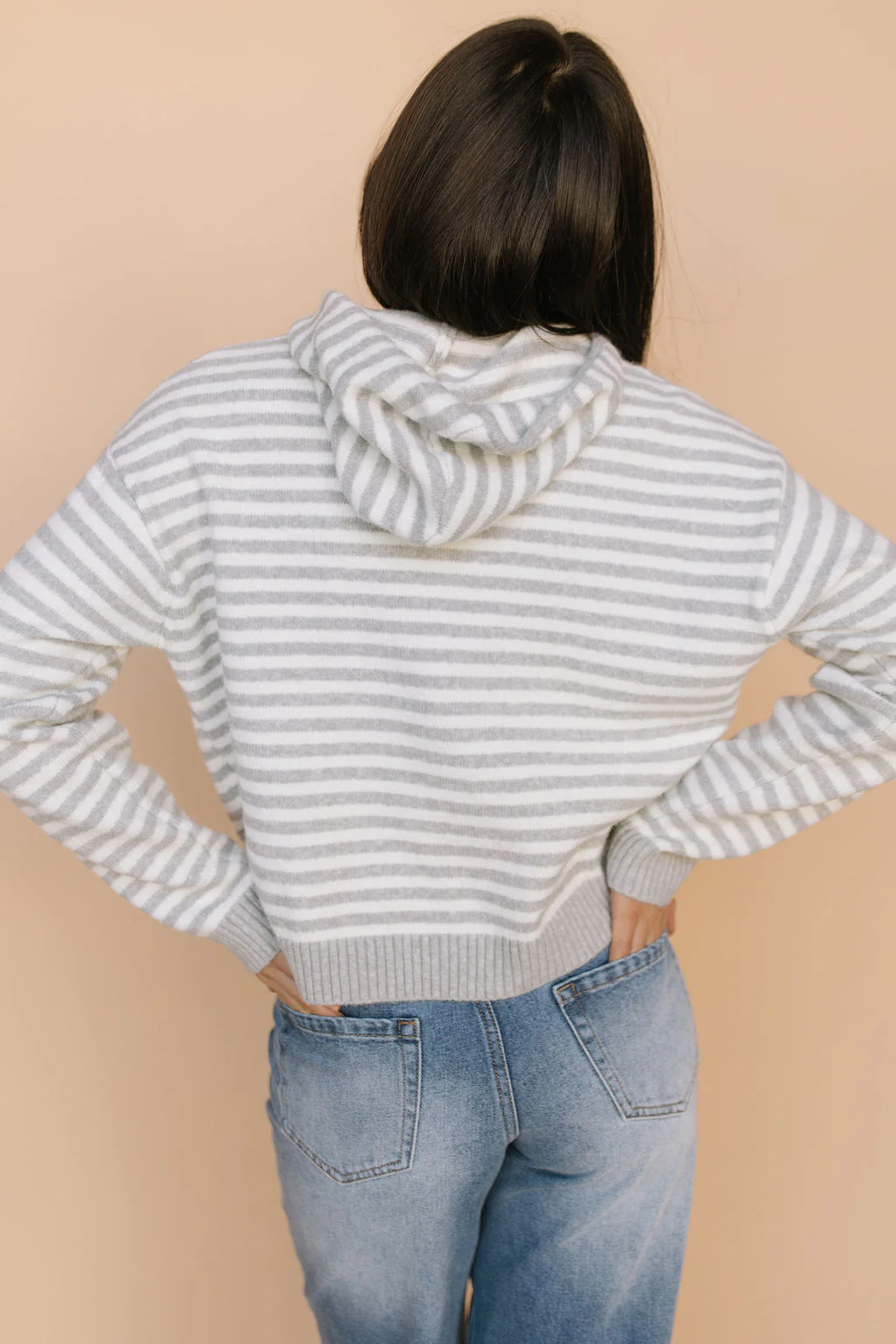 Myles Stripe Hooded Jacket in Grey - Image 5