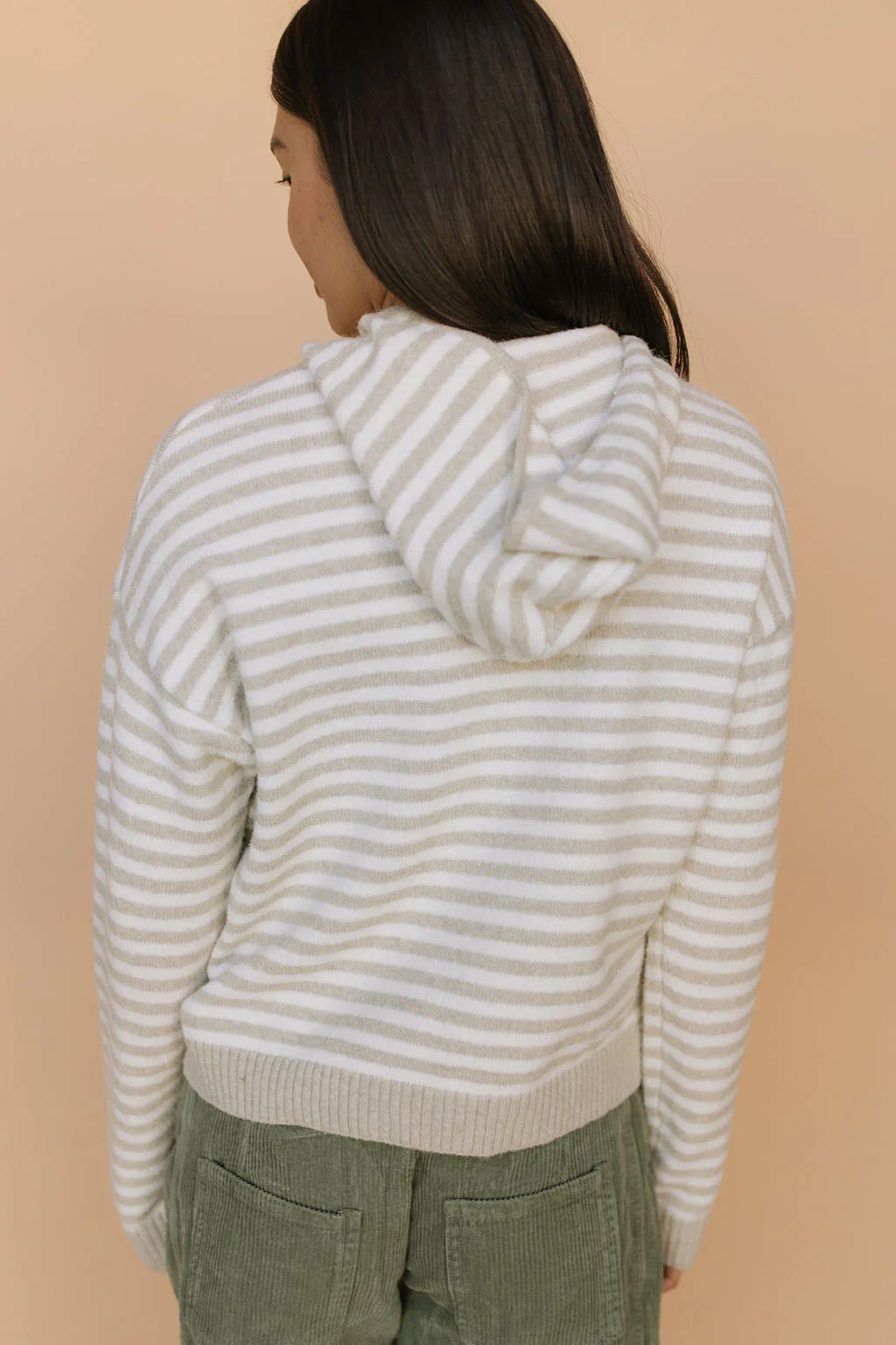 Myles Stripe Hooded Jacket in Tan - Image 5
