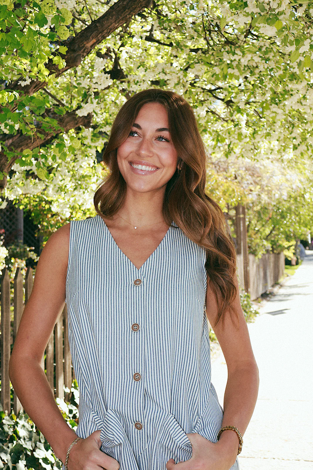 Newport Pinstripe Romper - Image 2