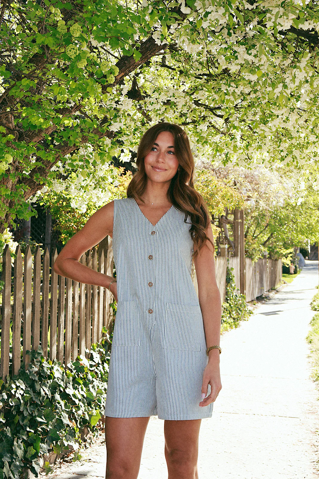 Newport Pinstripe Romper - Image 5