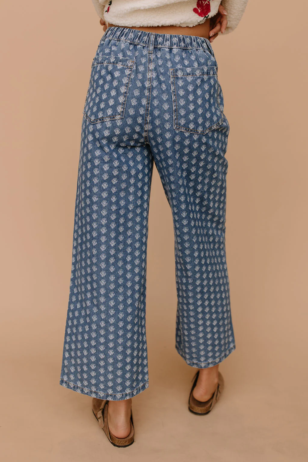 Painted Roses Denim Pants - Image 3
