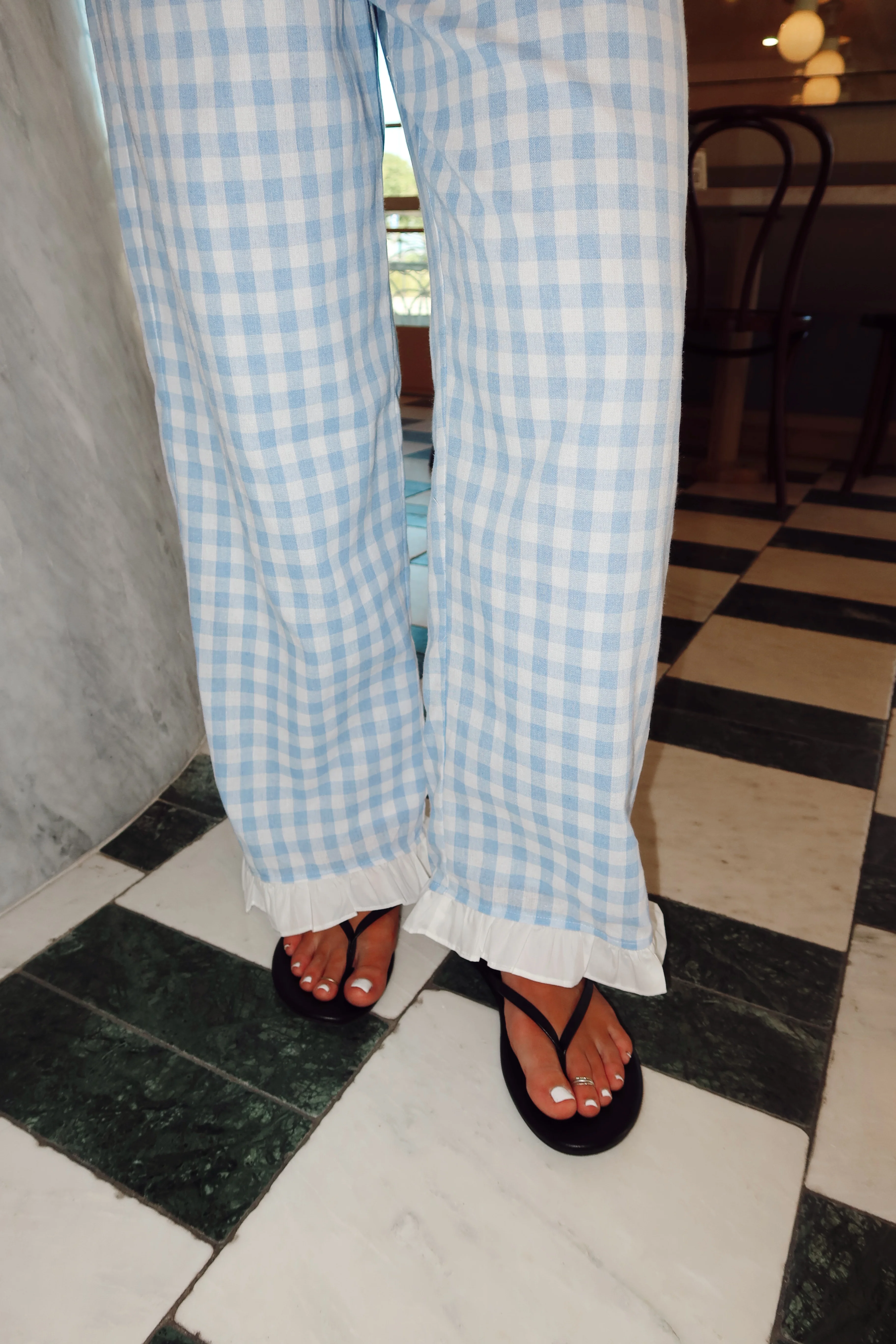 Penny Gingham Pants in Blue - Image 5