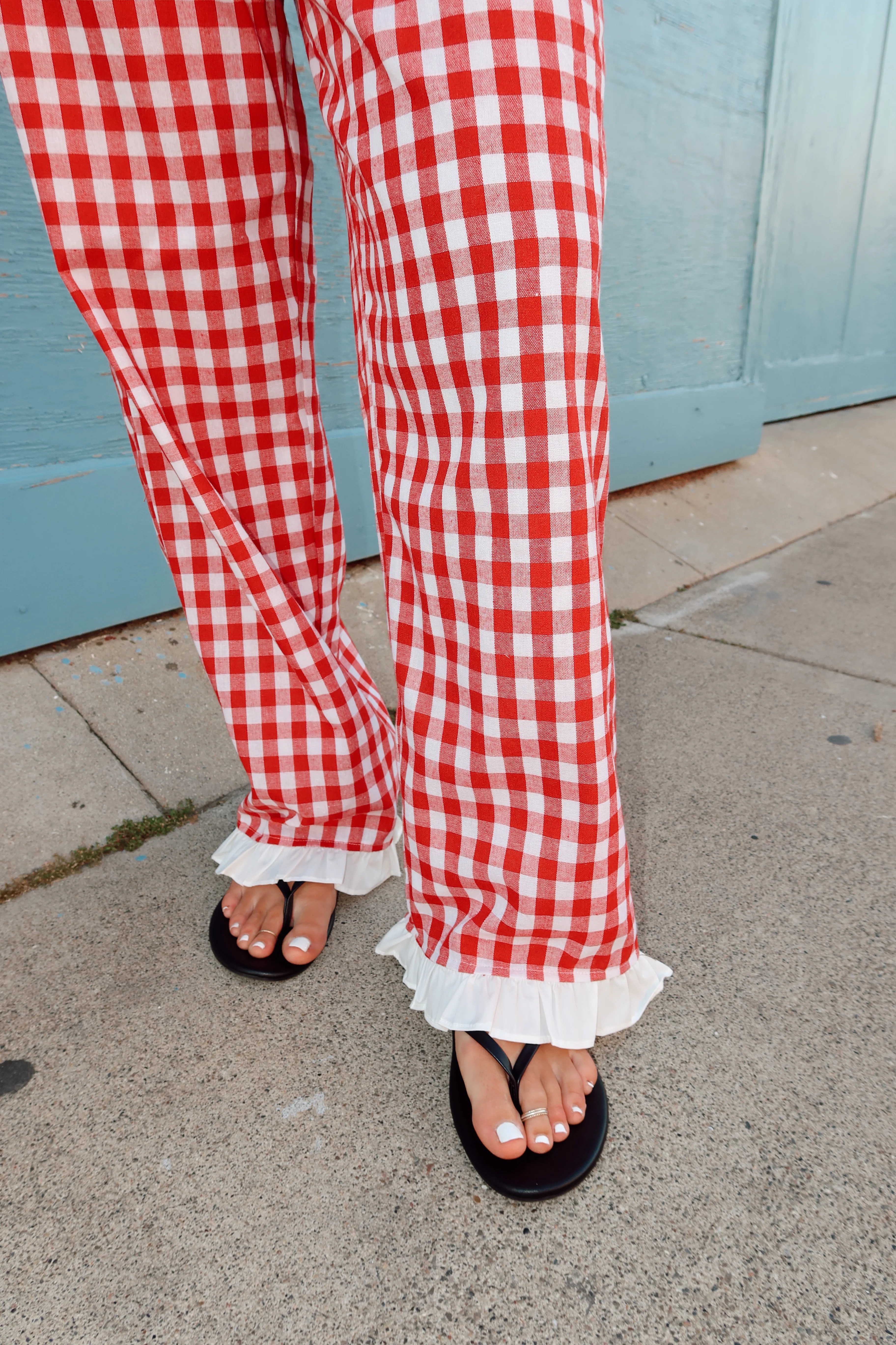 Penny Gingham Pants in Red - Image 3