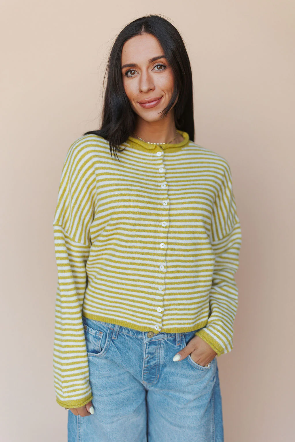 Piper Cardigan in Mini Stripes - Image 5