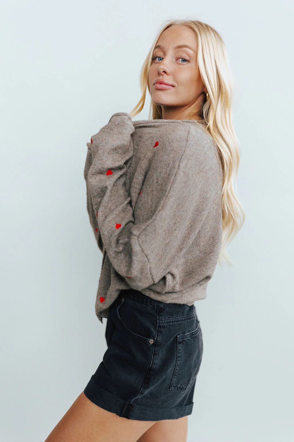Piper Embroidered Cardigan in Mocha - Image 3