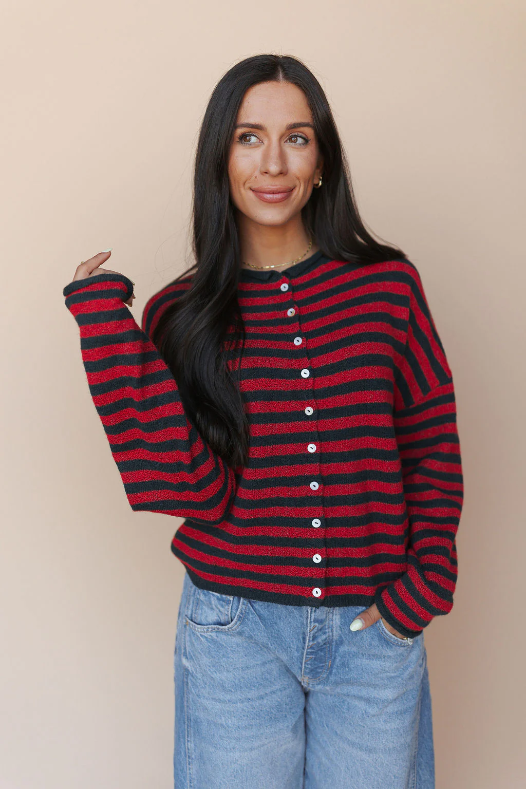Piper Cardigan in Stripes - Image 6