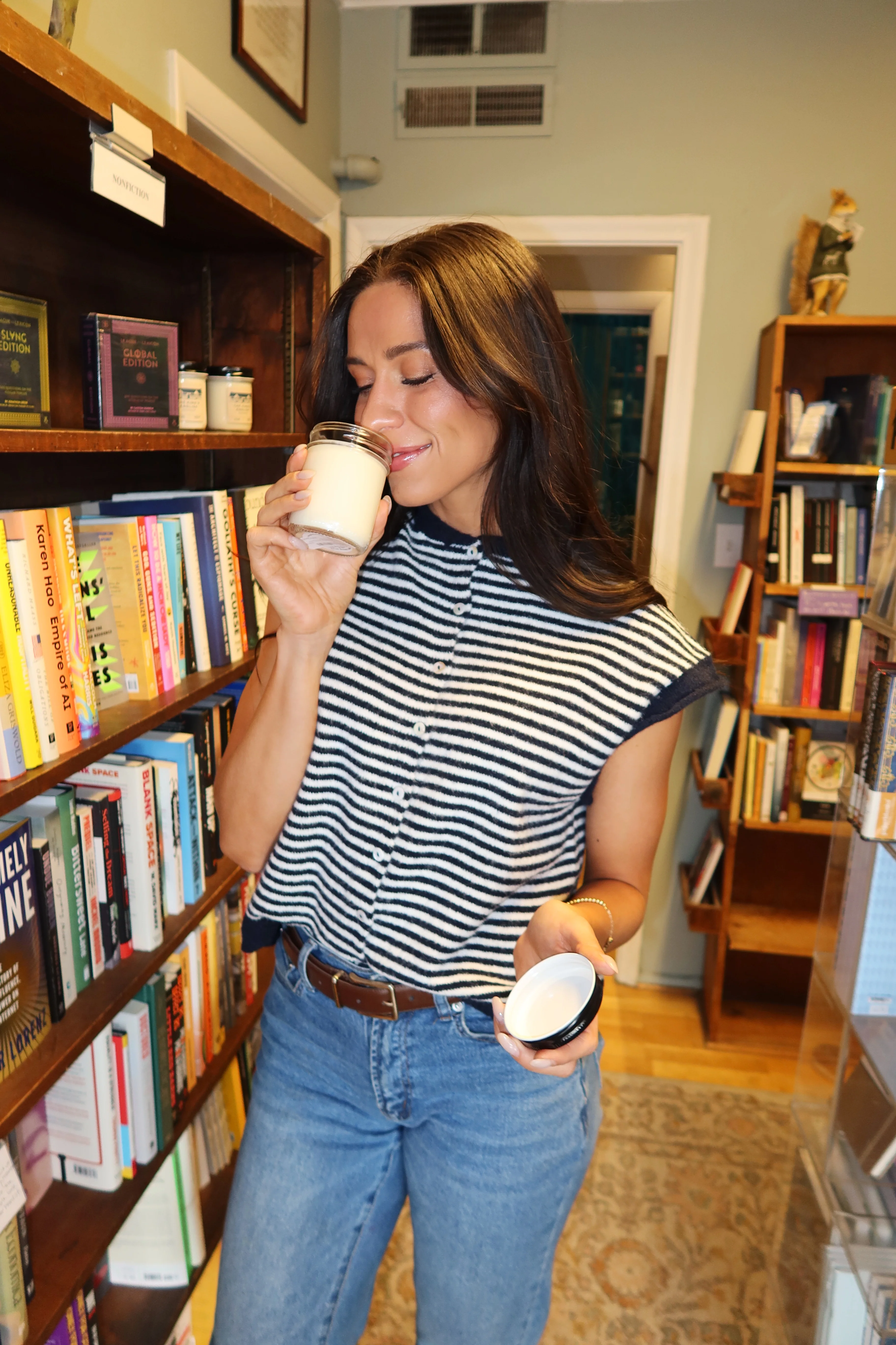 Piper Short Sleeve Cardigan in Stripes - Image 9