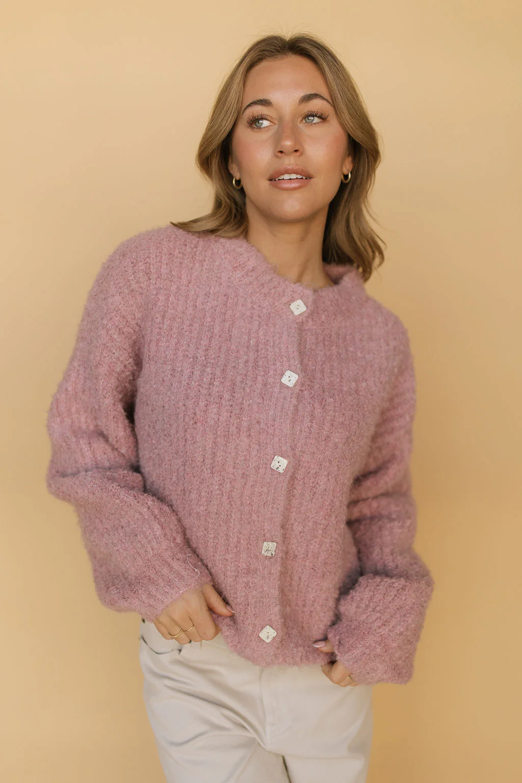 Rachel Cardigan in Mauve - Image 2