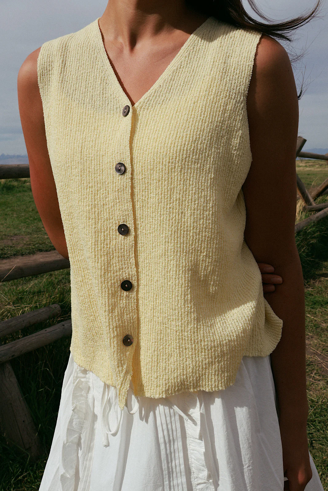 Rae Knit Tank in Butter Yellow - Image 3
