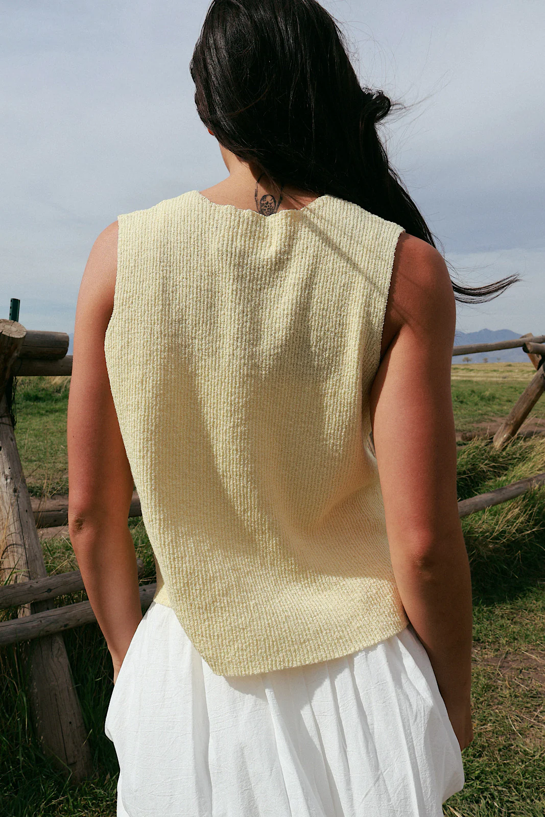 Rae Knit Tank in Butter Yellow - Image 6