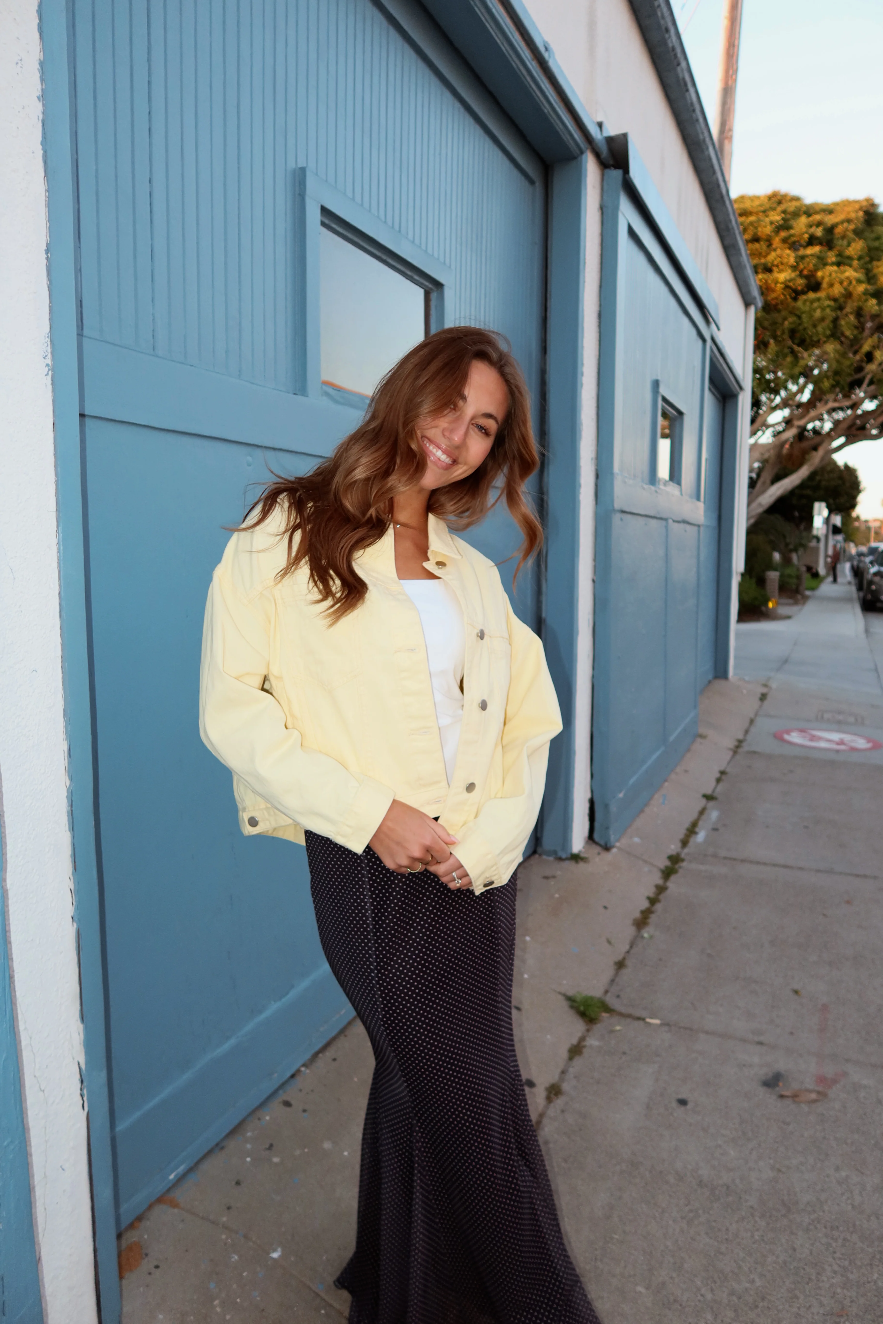 Reese Denim Jacket in Butter Yellow - Image 4
