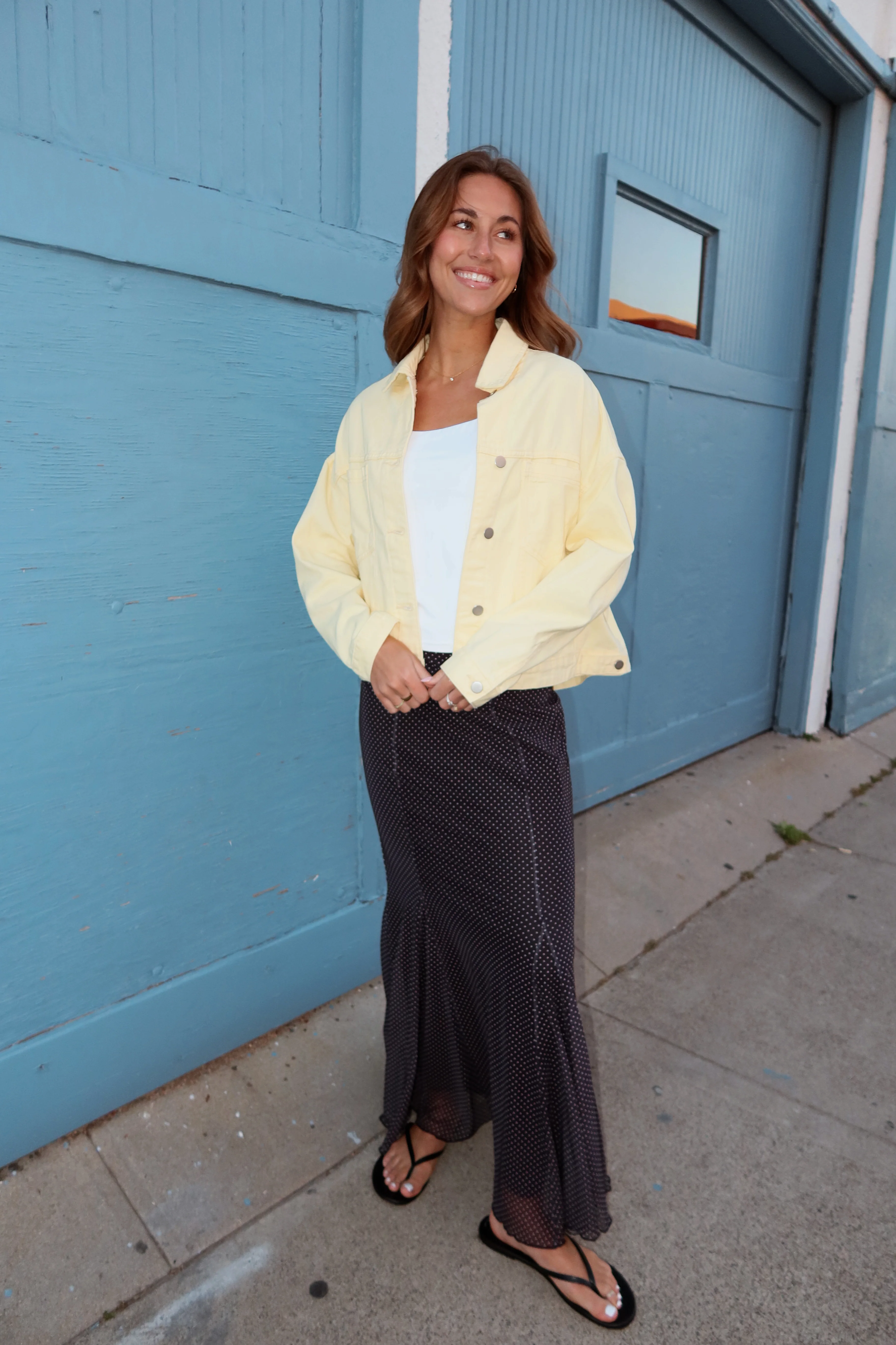 Reese Denim Jacket in Butter Yellow - Image 6