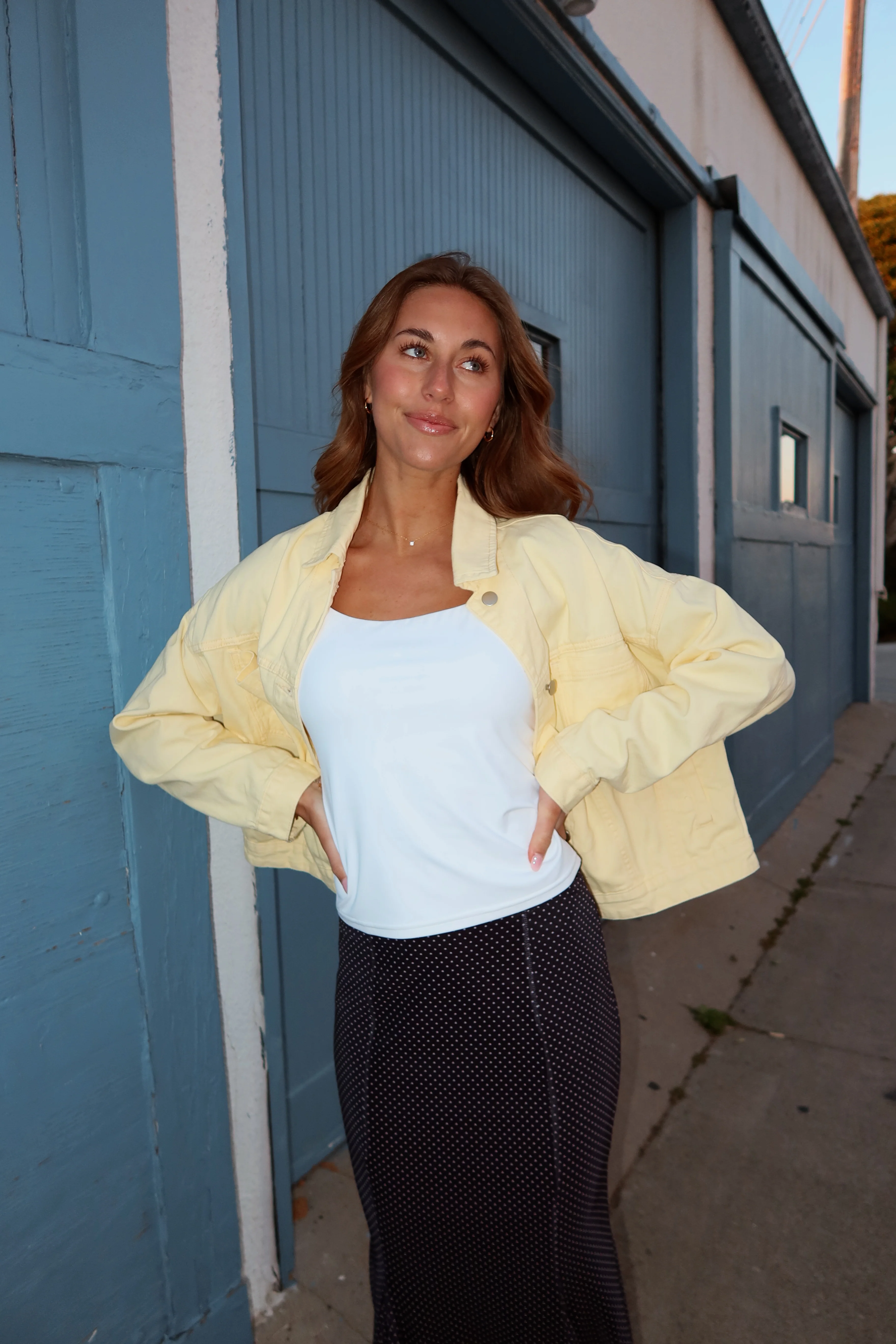 Reese Denim Jacket in Butter Yellow - Image 7
