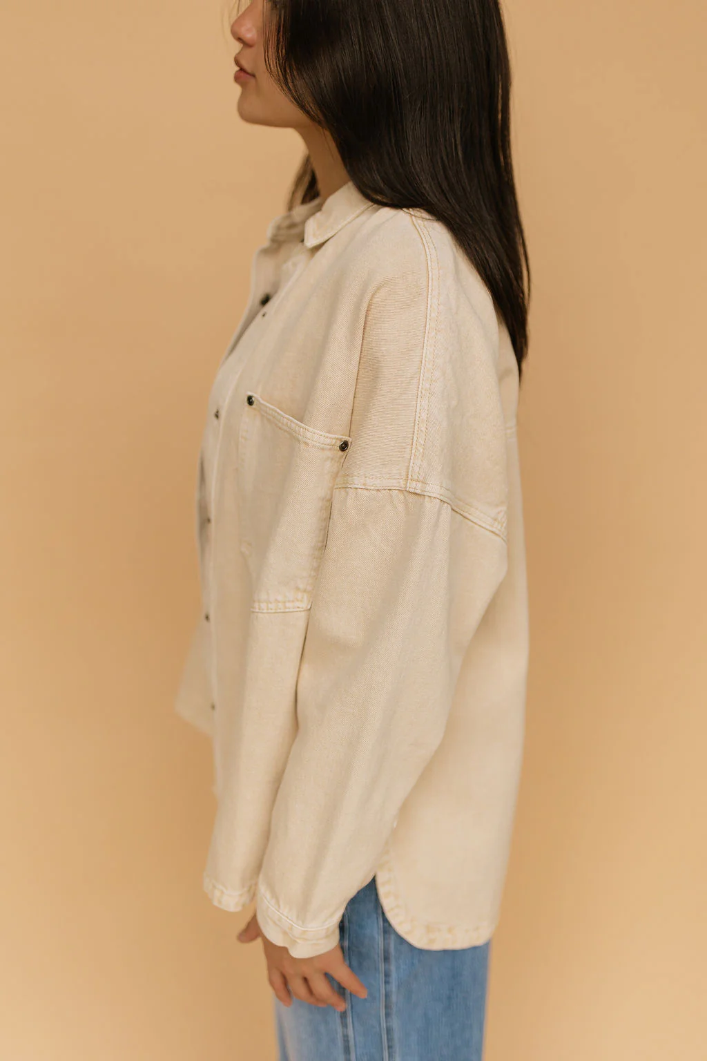 Romy Denim Jacket in Tan - Image 4