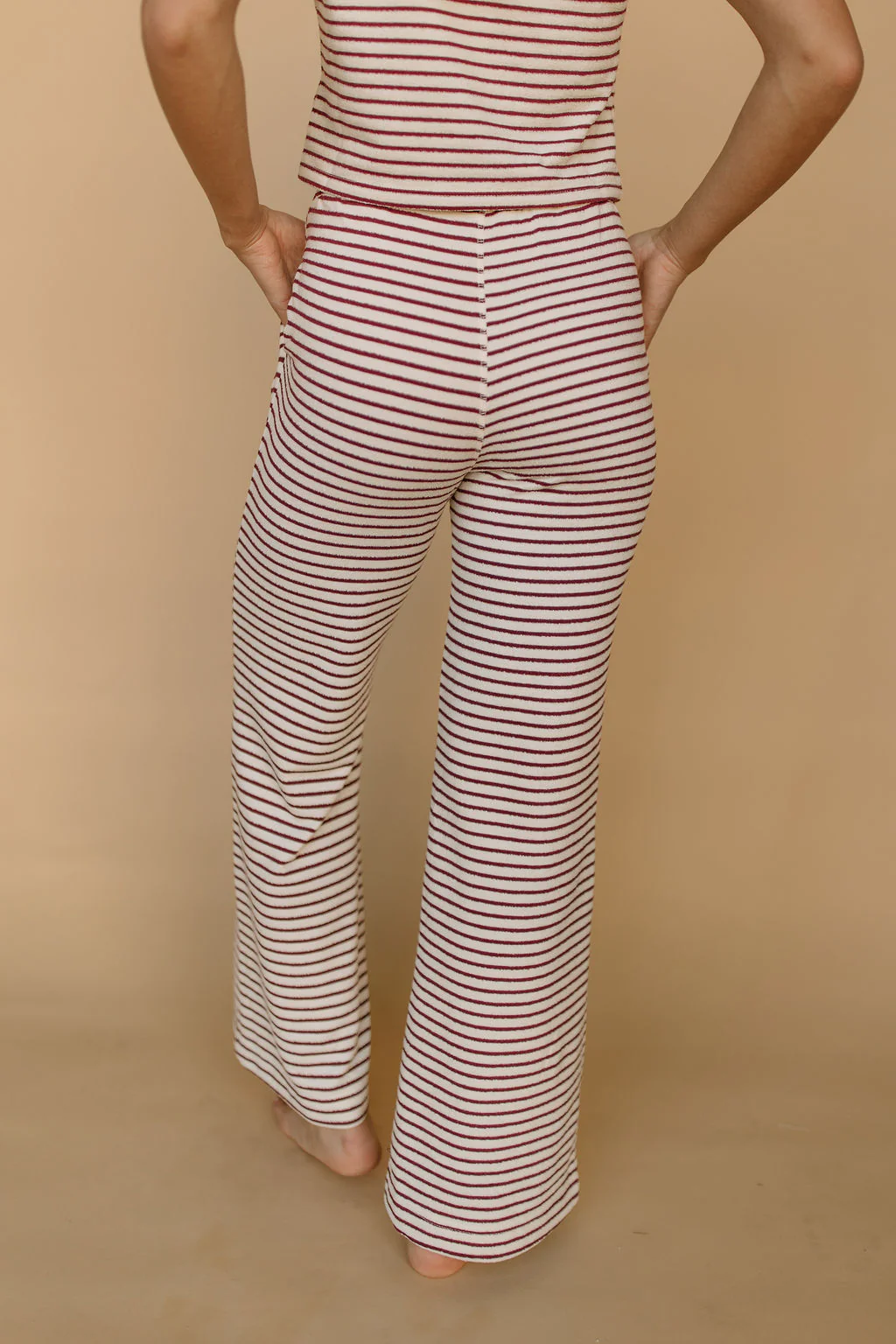 FINAL SALE - Roslyn Stripe Pants in Burgundy - Image 3