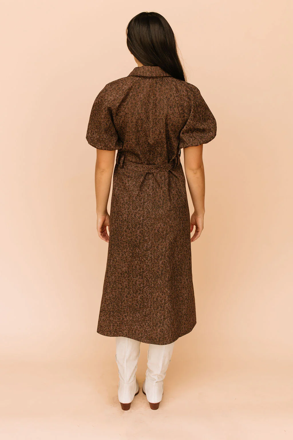 Roxana Leopard Denim Dress - Image 5