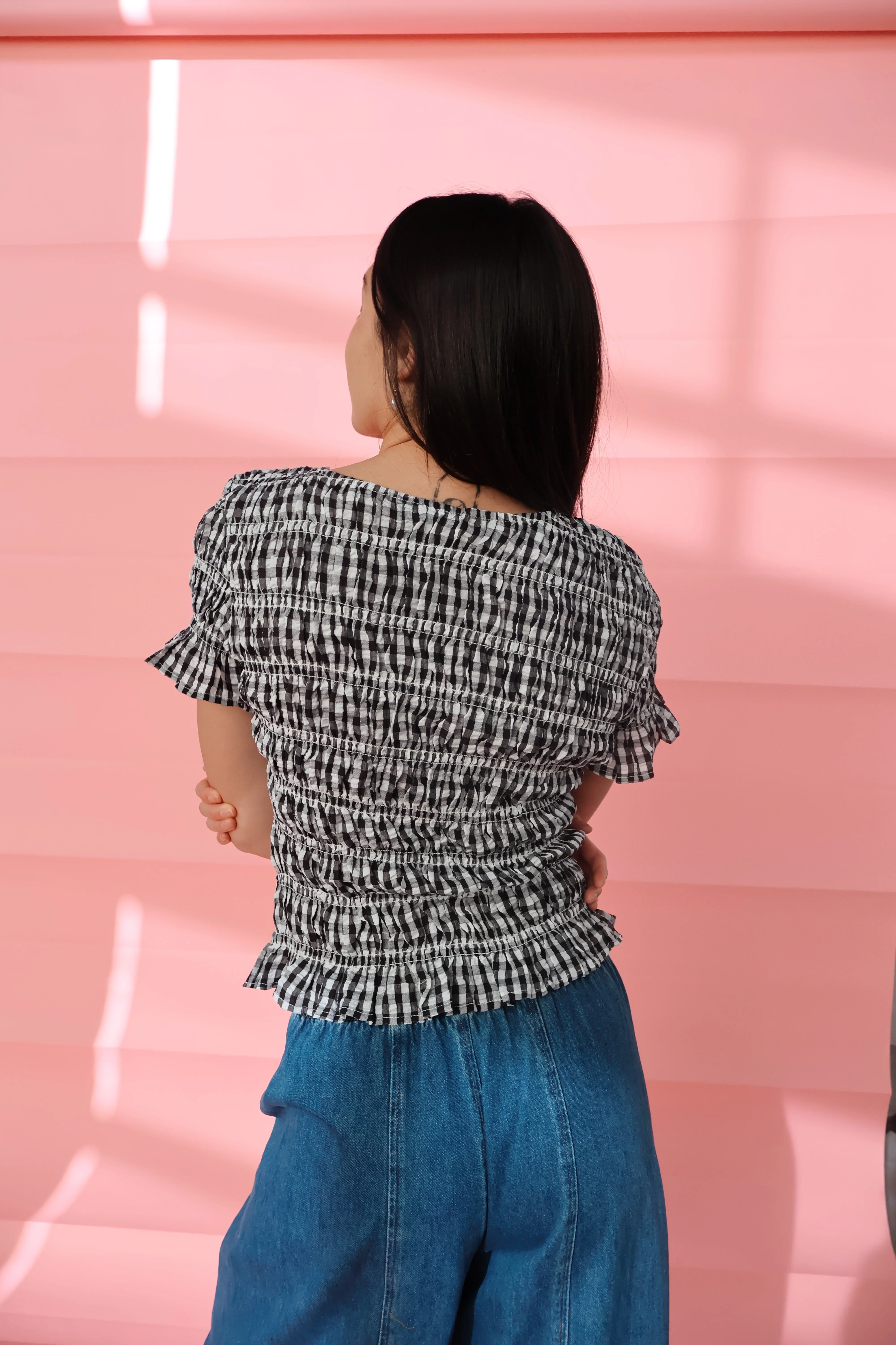 Ruby Smocked Top in Black - Image 2
